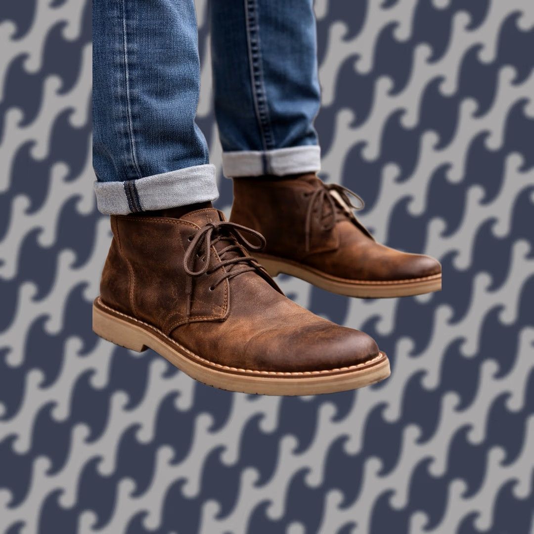 Clarks Clarks Bushacre 2 Chukka Boots Mens 9 Brown Leather Lace Up Casual Comfort Size US 9 / EU 42 - 1 Thumbnail