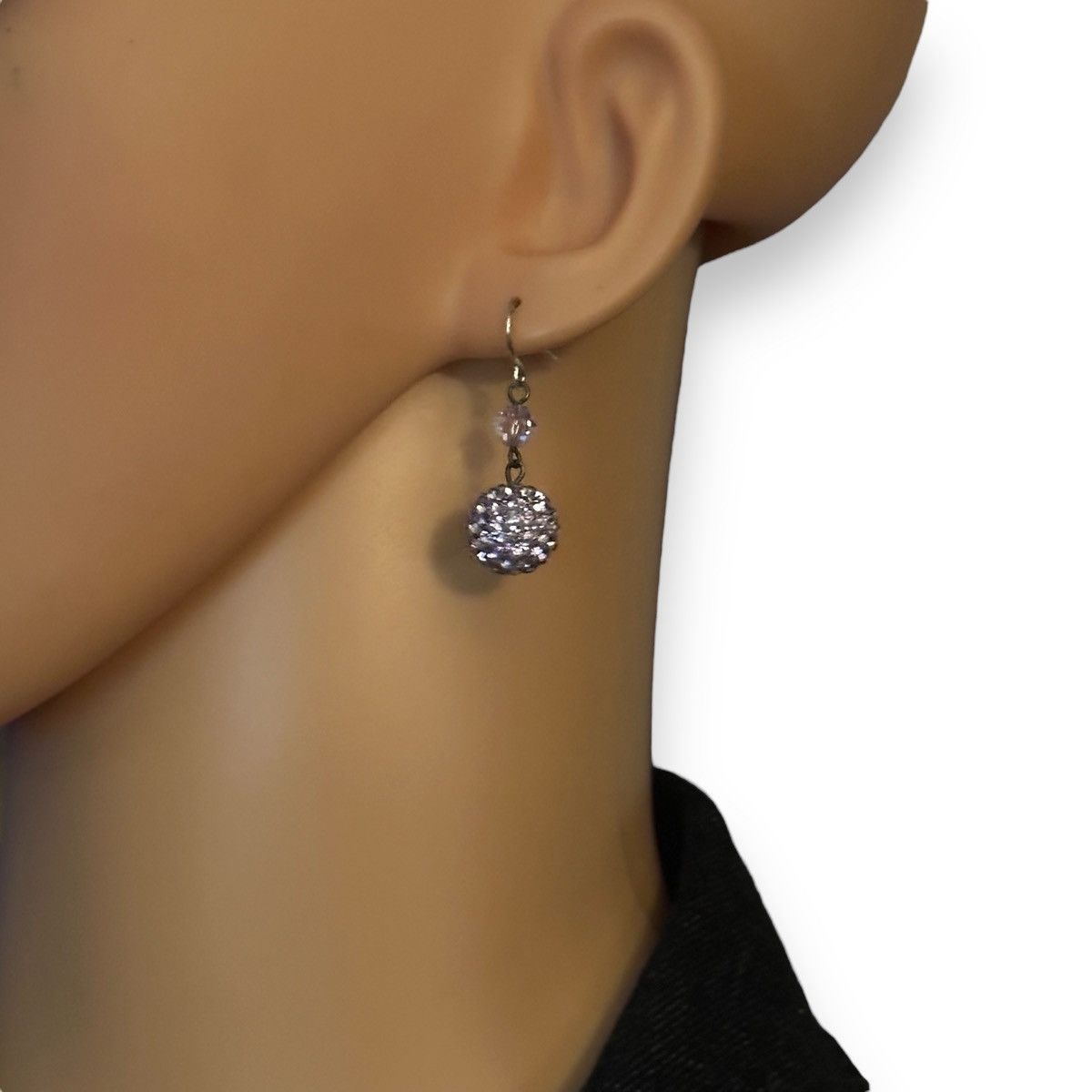 Other Purple paved crystal ball dangle earrings Size ONE SIZE - 2 Thumbnail