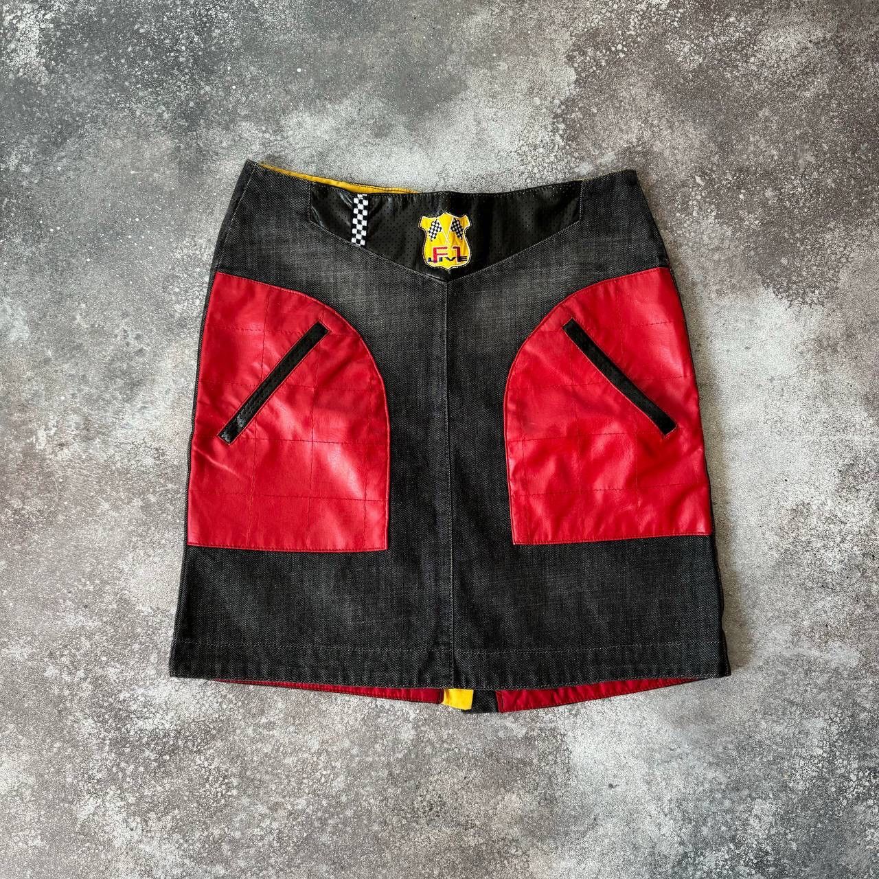 Hysteric Glamour × Japanese Brand F1 Racing Multipocket Faux Leather Washed Skirt Size 30" / US 8 / IT 44 - 1 Thumbnail