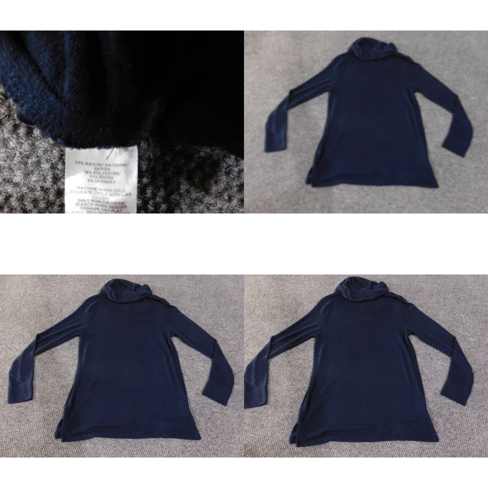 Loft LOFT Outlet Sweater Womens XS Navy Cowl Neck Long Sleeve Rayon Blend Pullover Size XS / US 0-2 / IT 36-38 - 8 Thumbnail