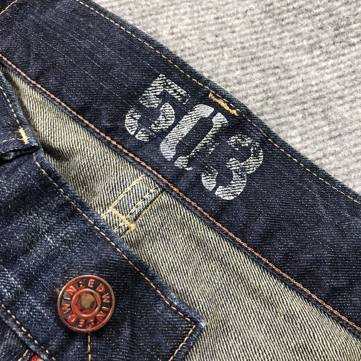 Edwin × Japanese Brand BAGGY💀RIPPED DISTRESSED EDWIN JAPAN BLUE TRIP DENIM PANTS Size US 34 / EU 50 - 16 Thumbnail