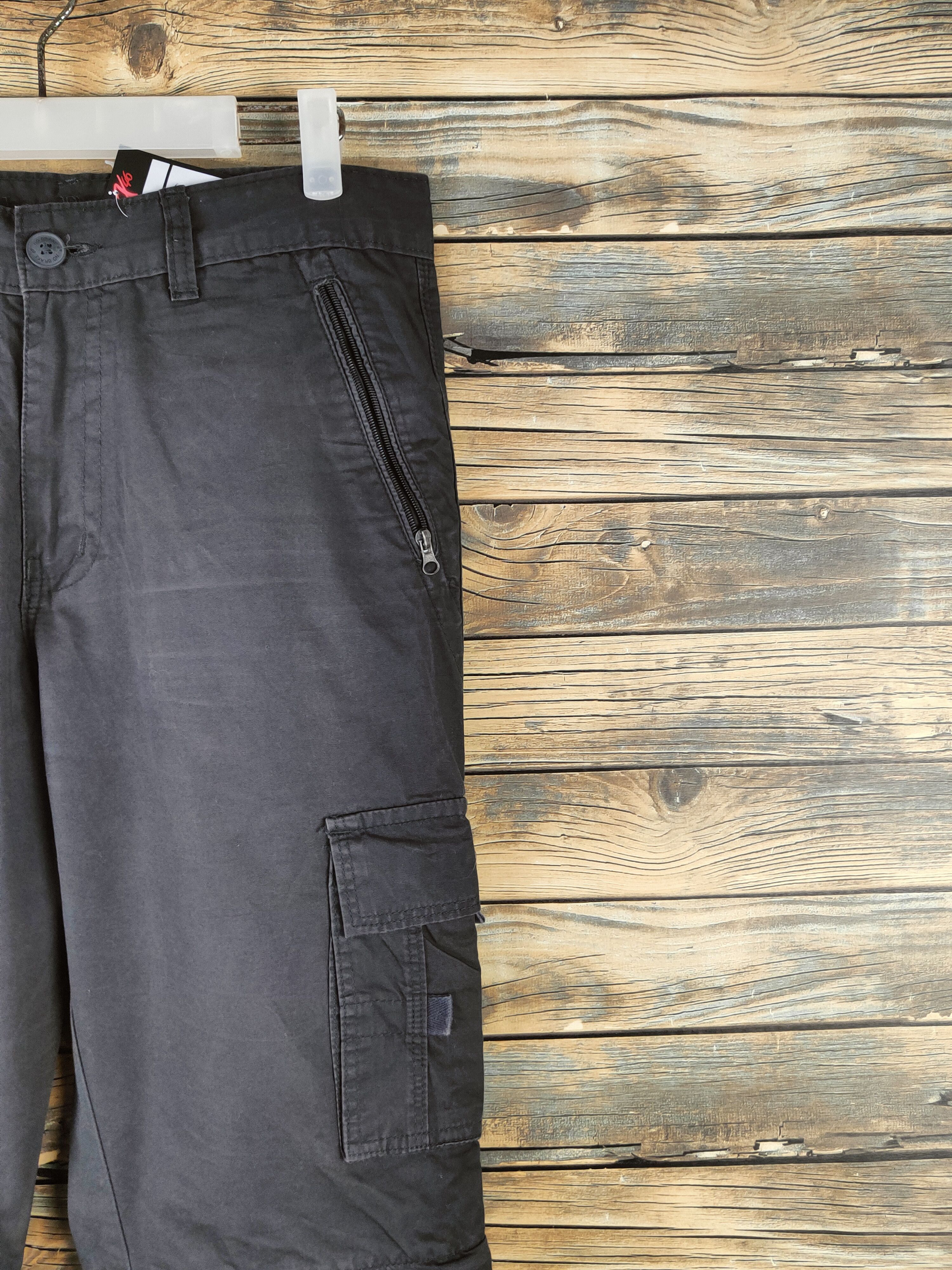 Japanese Brand DL No Brake Black Multipocket Cargo Pants #46-134 Size US 30 / EU 46 - 5 Thumbnail