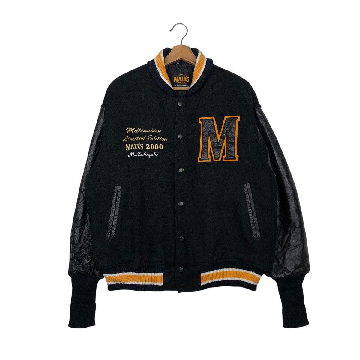 Japanese Brand 📌Vintage Jumper Bomber Leather Jacket Suntory Malt's Beer Size US M / EU 48-50 / 2 - 2 Thumbnail
