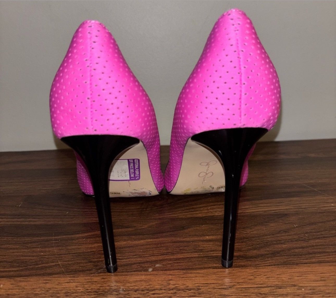 Jessica Simpson Pink and Black Heels Size US 9.5 / IT 39.5 - 2 Thumbnail