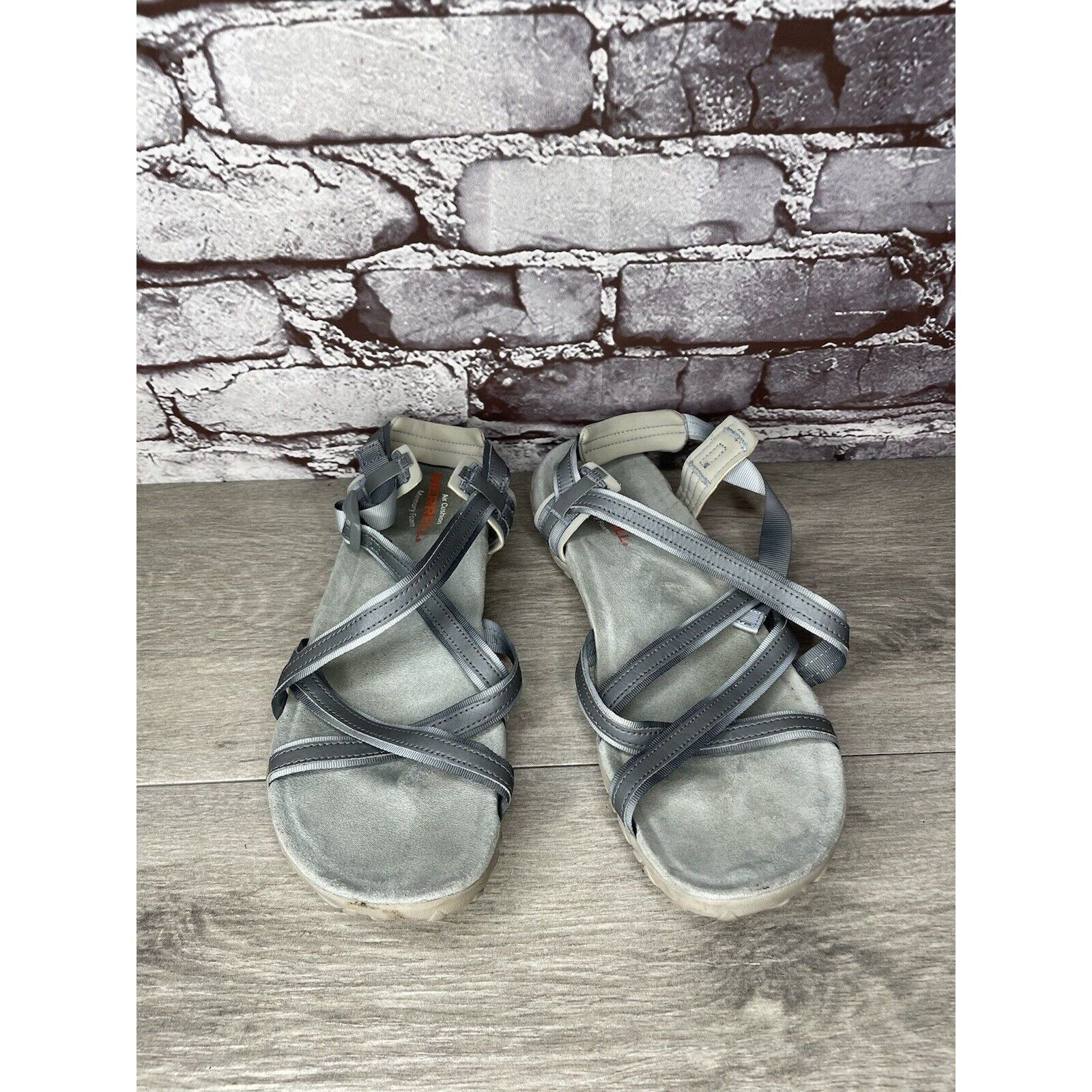 Merrell Merrell Terran Ivy Lattice J94990 Monument Gray Strappy Sand Size US 10 / IT 40 - 23 Thumbnail