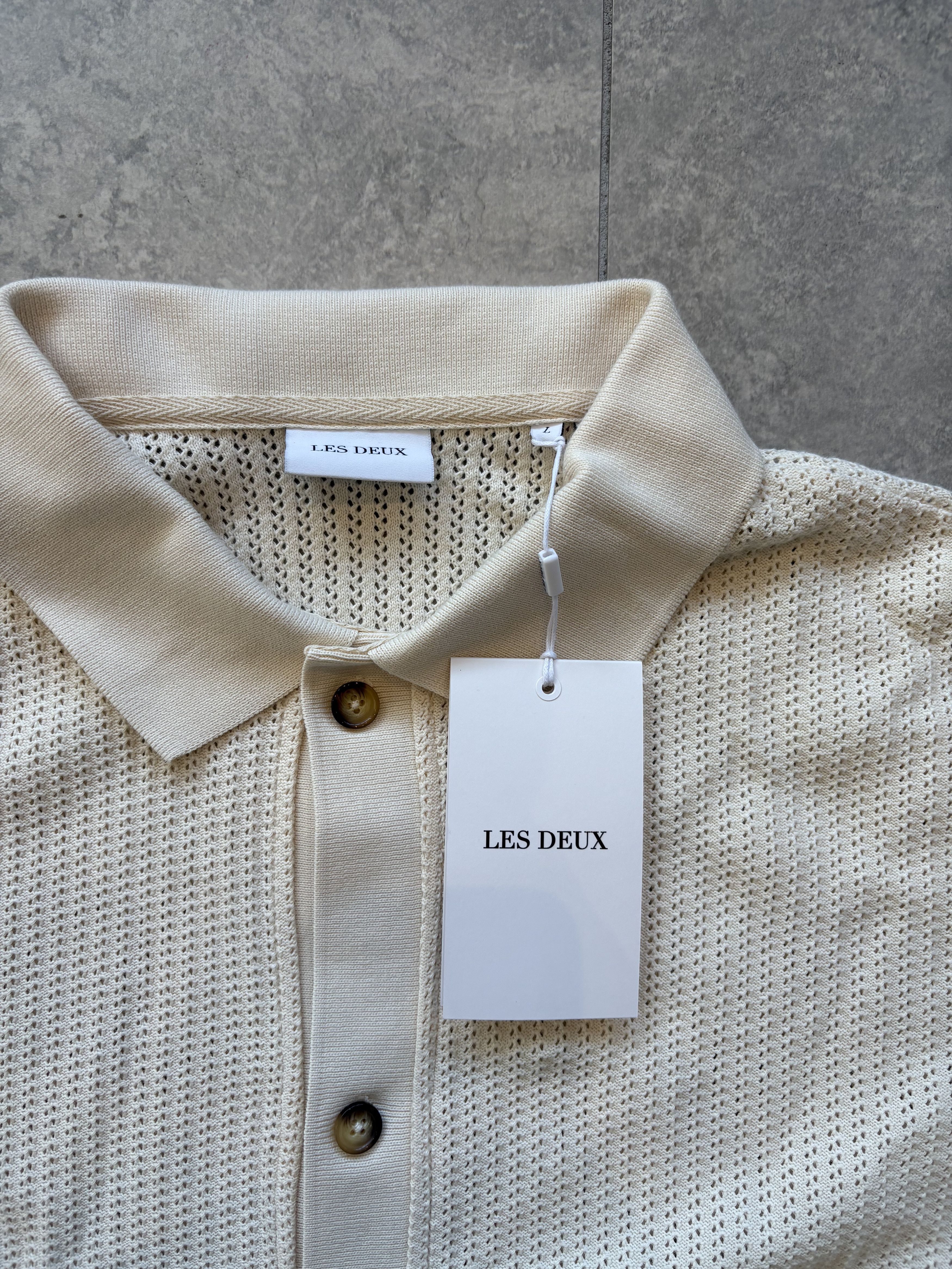 Les Deux Axel SS Shirt - Light Ivory Size US L / EU 52-54 / 3 - 3 Thumbnail