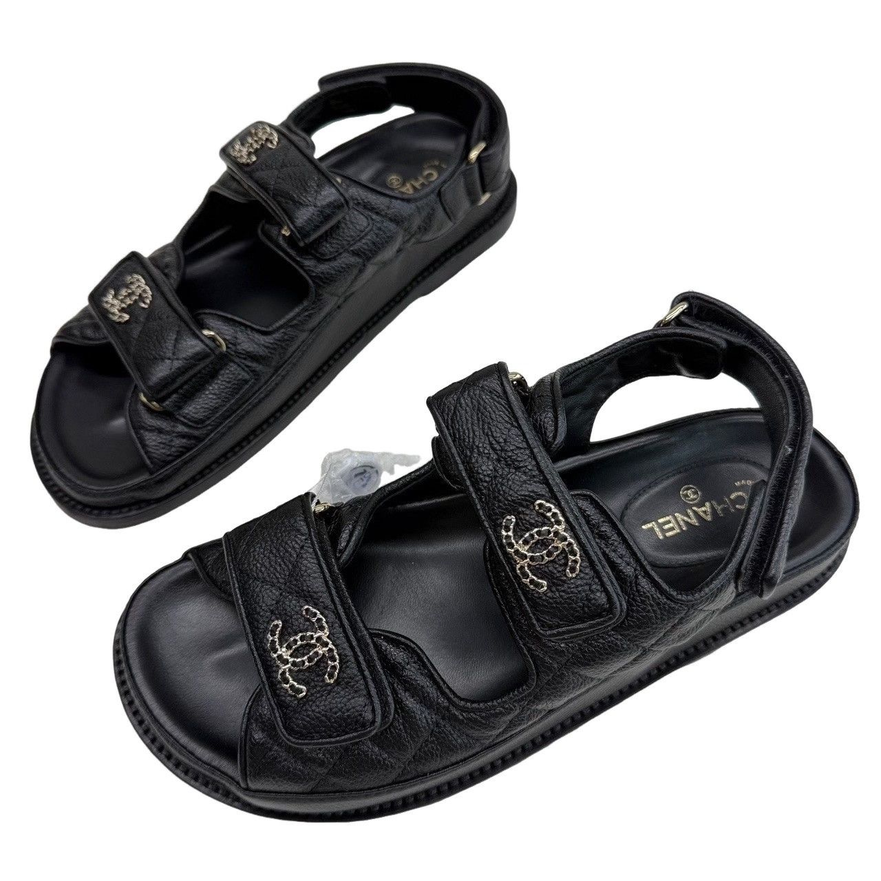 Chanel Chanel Quilted Leather CC Logo Sandals Size 36.5 Size US 6.5 / IT 36.5 - 1 Thumbnail