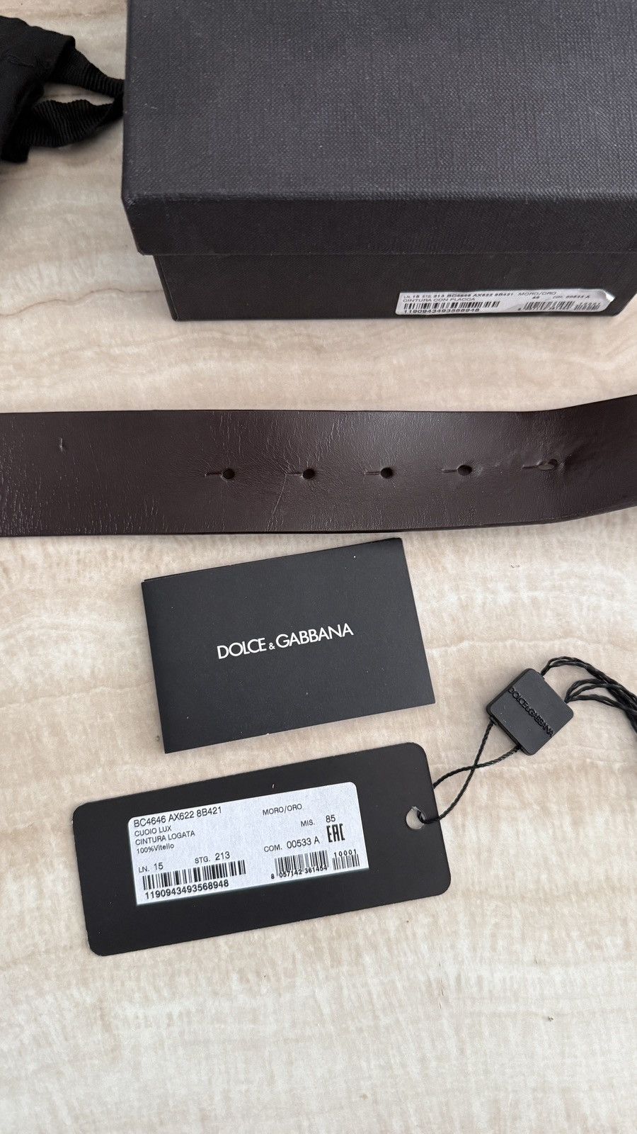 Dolce & Gabbana Dolce & Gabbana Leather Belt Size 85 Size 32 - 4 Thumbnail