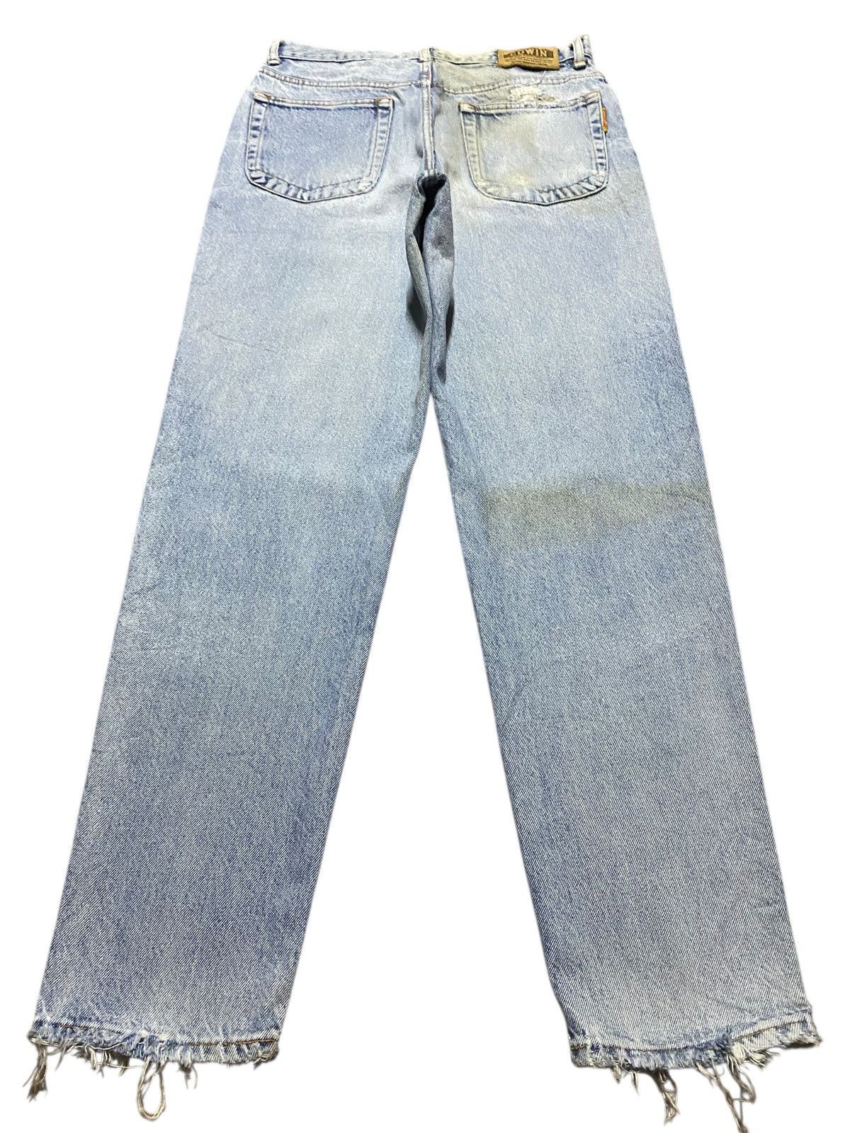 Edwin Vintage Edwin Light Wash Distressed Straight Fits Jeans Size US 30 / EU 46 - 2 Thumbnail