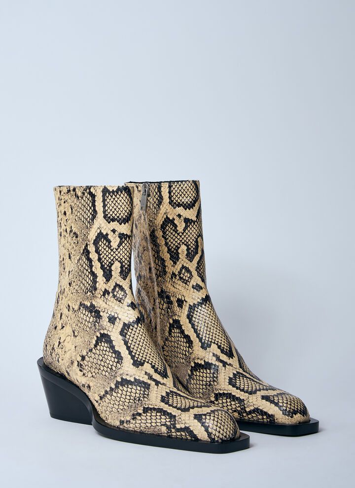 Jil Sander o1loc1c0426 Embossed Leather Boots in Python/Multi Size US 9 / IT 39 - 2 Thumbnail