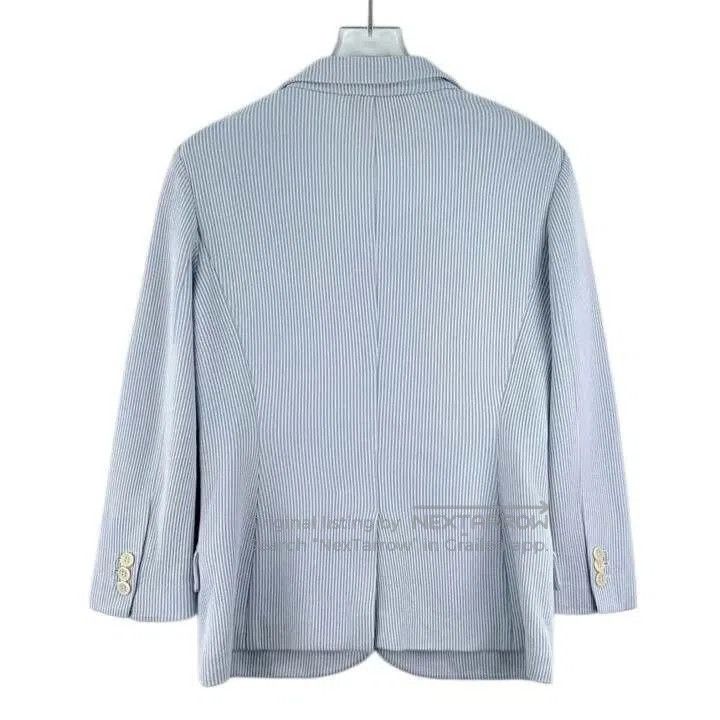 Loro Piana Loro Piana Light Blue Vertical Stripe Cotton Jacket. Size US L / EU 52-54 / 3 - 2 Thumbnail