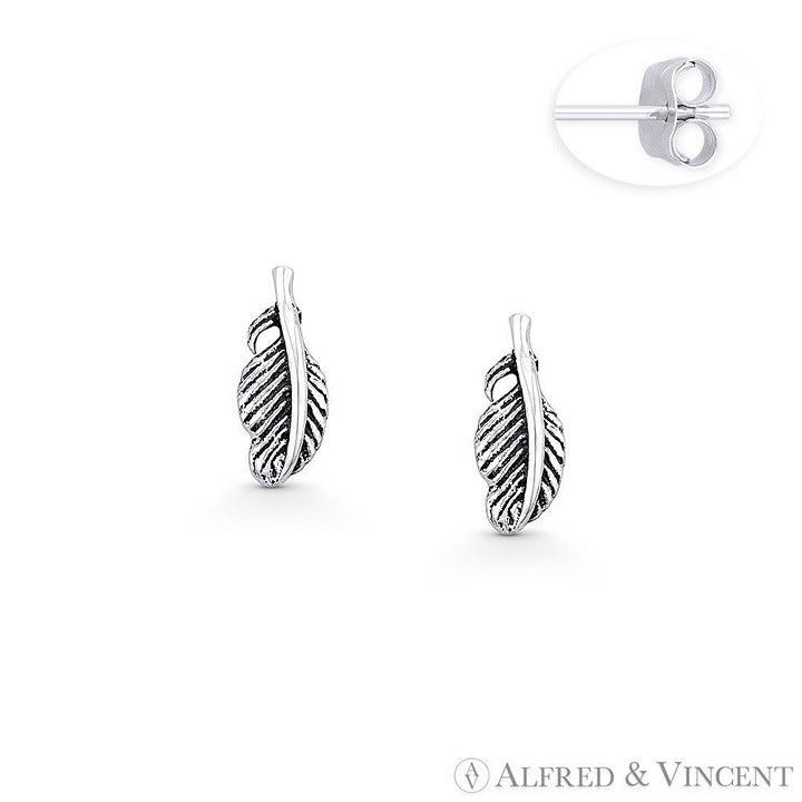 Other Bird's Wing Feather Stud Earrings in .925 Sterling Silver Size ONE SIZE - 1 Preview