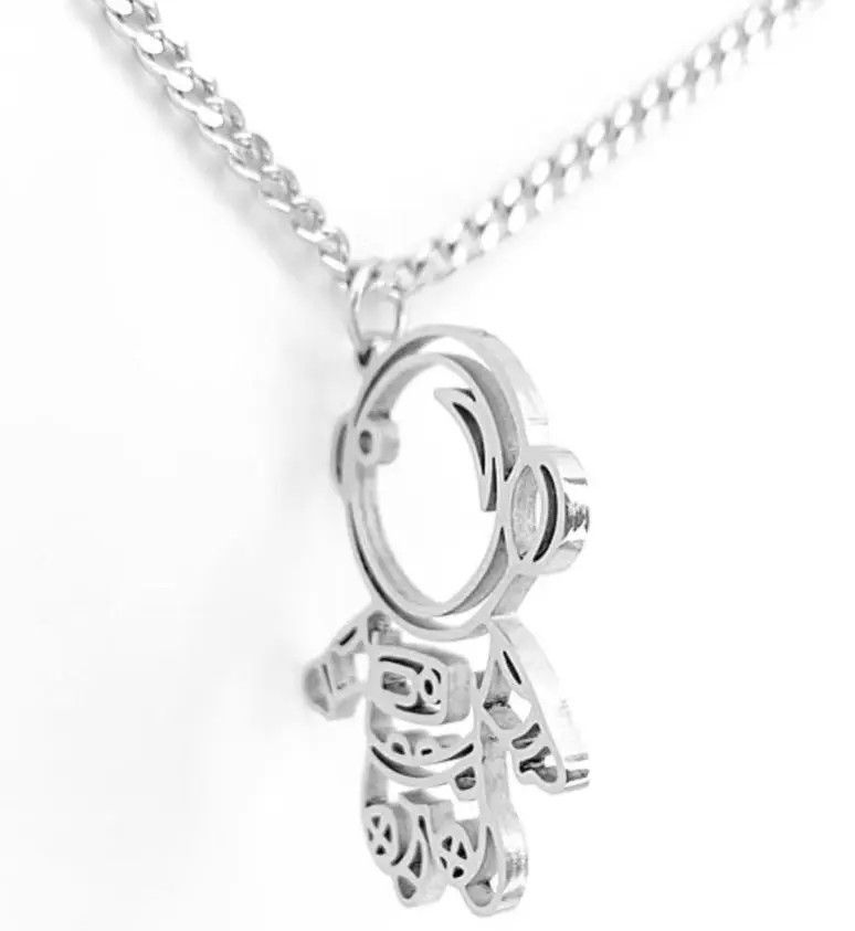 Designer × Japanese Brand × Vintage Simple Line Cartoon Astronaut Necklace Size ONE SIZE - 2 Thumbnail