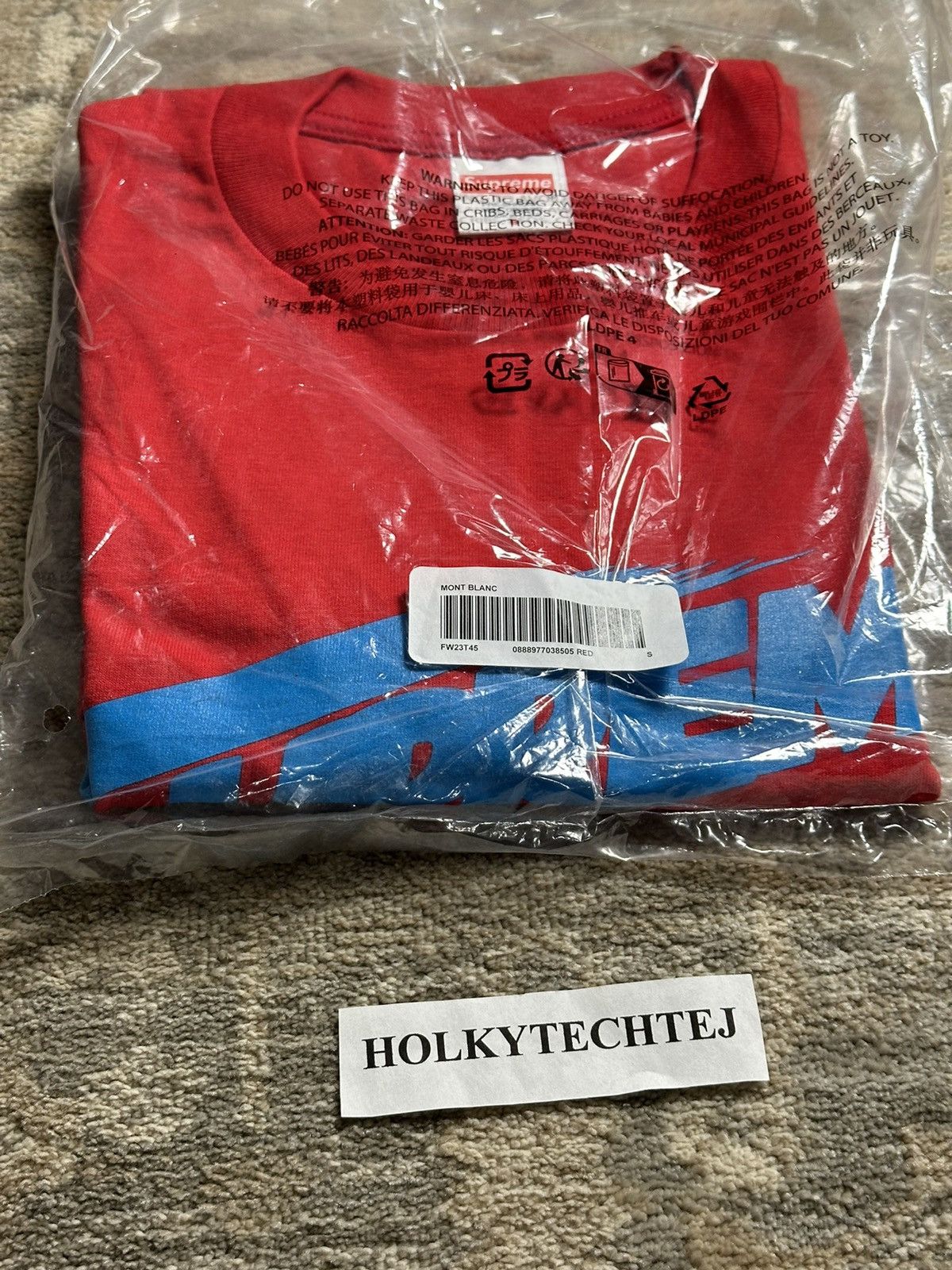 Supreme Supreme Mont Blanc Tee - Red - S - FW23 Size US S / EU 44-46 / 1 - 3 Thumbnail