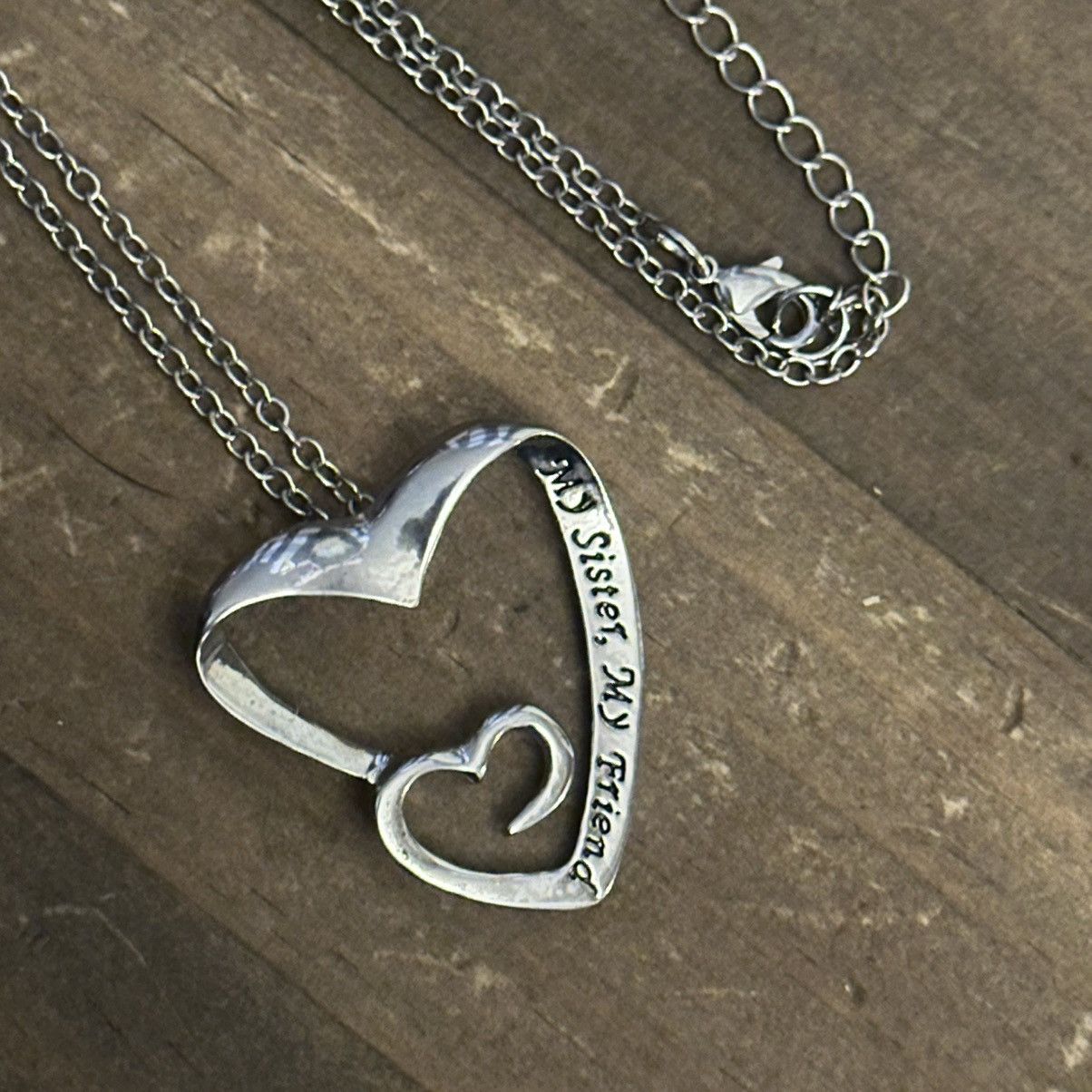 Other Silver tone My Sister, My Friend heart pendant necklace Size ONE SIZE - 3 Thumbnail
