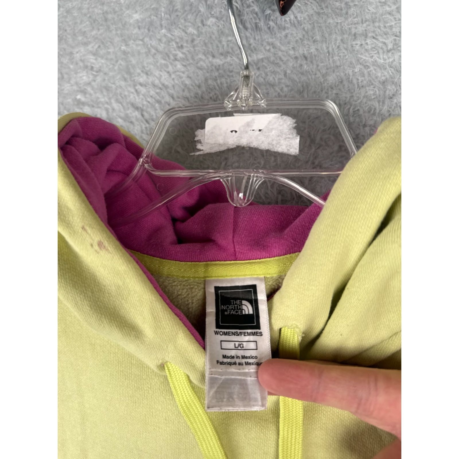 The North Face The North Face Womens Large Yellow Pullover Hoodie Sweatshirt Jers ey Cotton Blend All Seasons Zip Logo Size L / US 10 / IT 46 - 7 Thumbnail