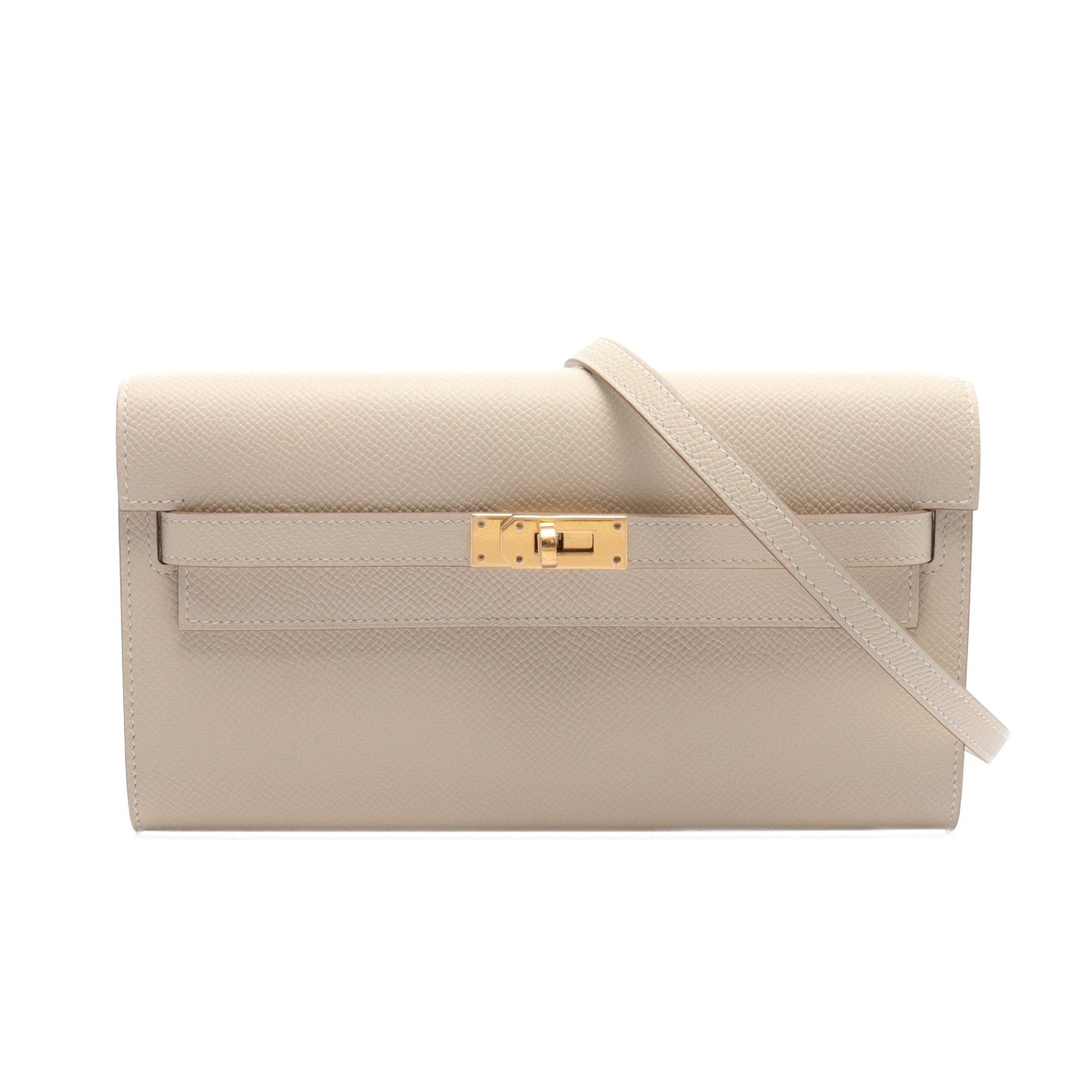 Hermes Hermes Kelly To Go Kure Shoulder Wallet Veau Epsom Ivory Gold Hardware Double Engraved Size ONE SIZE - 1 Thumbnail