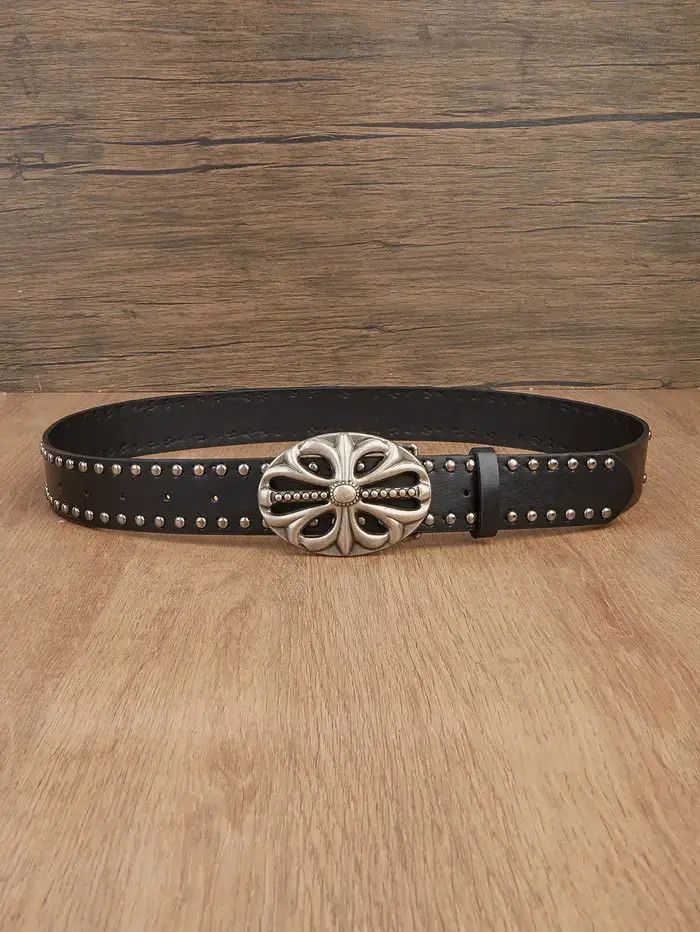 Japanese Brand × Vintage Y2K Punk Floral Cross Buckle Belt Size 32 - 2 Thumbnail