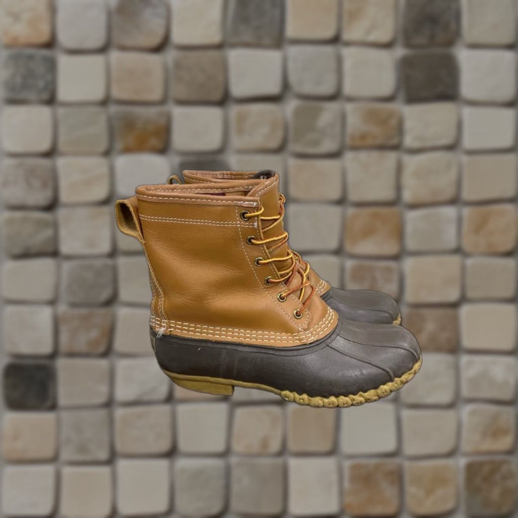 Vintage L.L.Bean Boots Women 8 M Gore-tex Brown Leather Lace Up Ankle Duck USA Made Boots Size US 8 / IT 38 - 1 Thumbnail