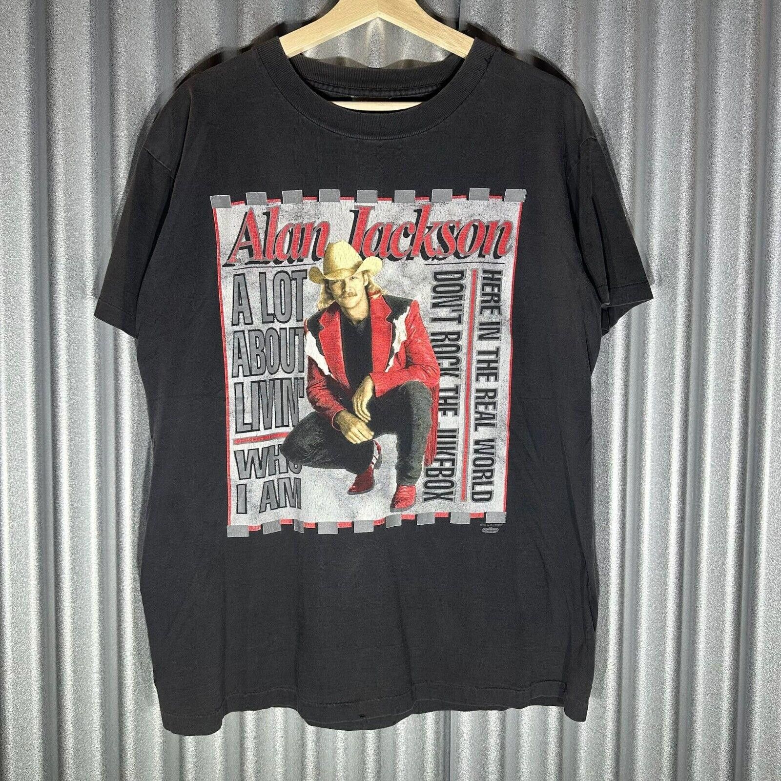 Michael Jackson Vintage 1995 Alan Jackson Gone Country Black T 