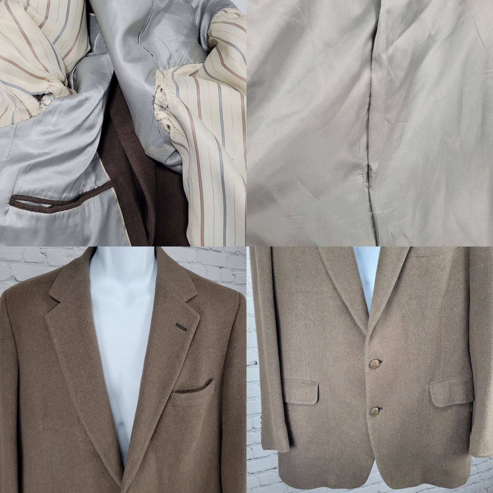 Vintage VTG Limited Edition Clothes Sports Coat Jacket Notch Blazer Brown 2 Button Single-Breasted 42 Mens Size 42R - 8 Thumbnail