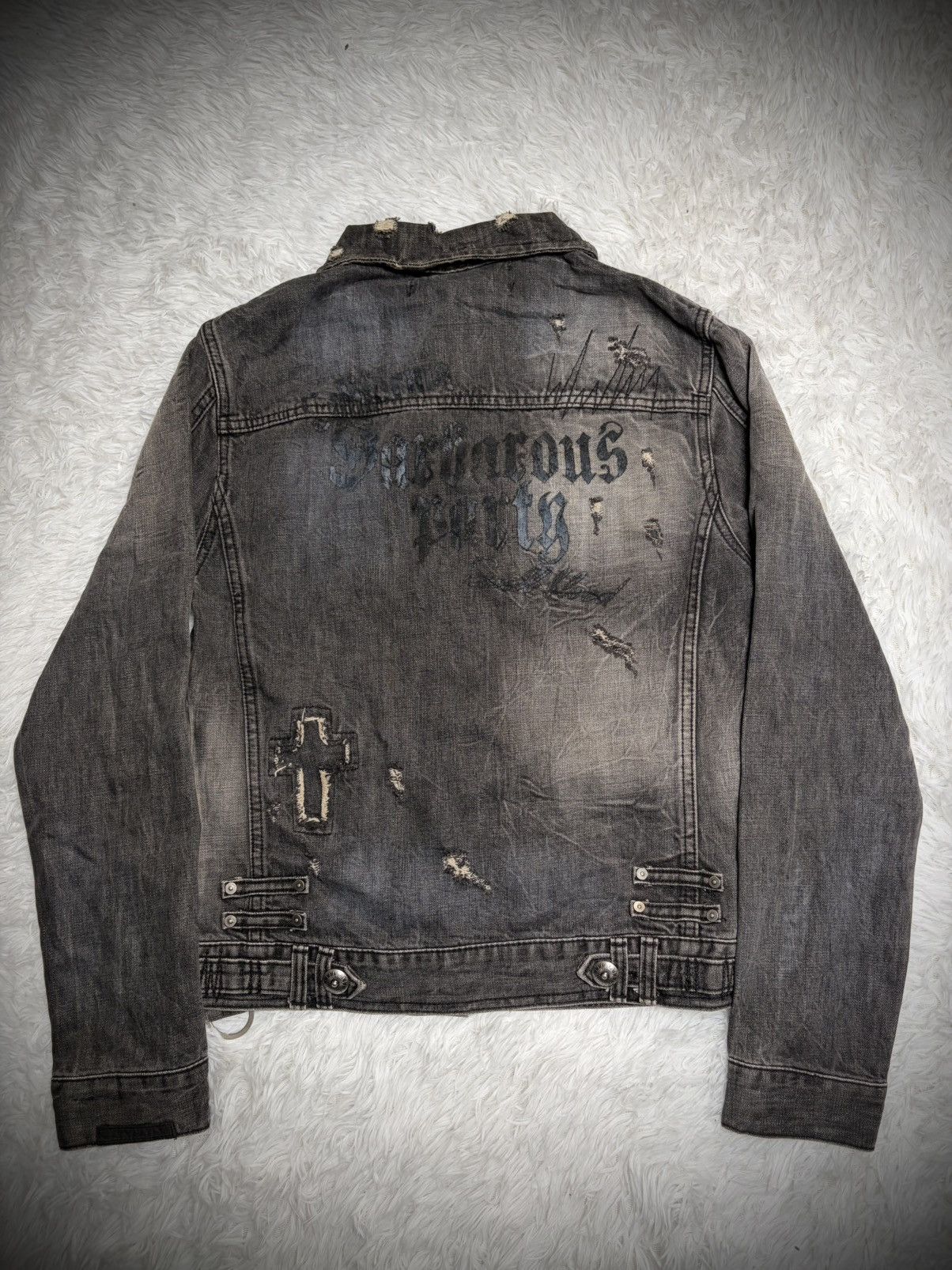 14th Addiction Rare Lagust distressed jeans trucker jacket Size US M / EU 48-50 / 2 - 7 Thumbnail