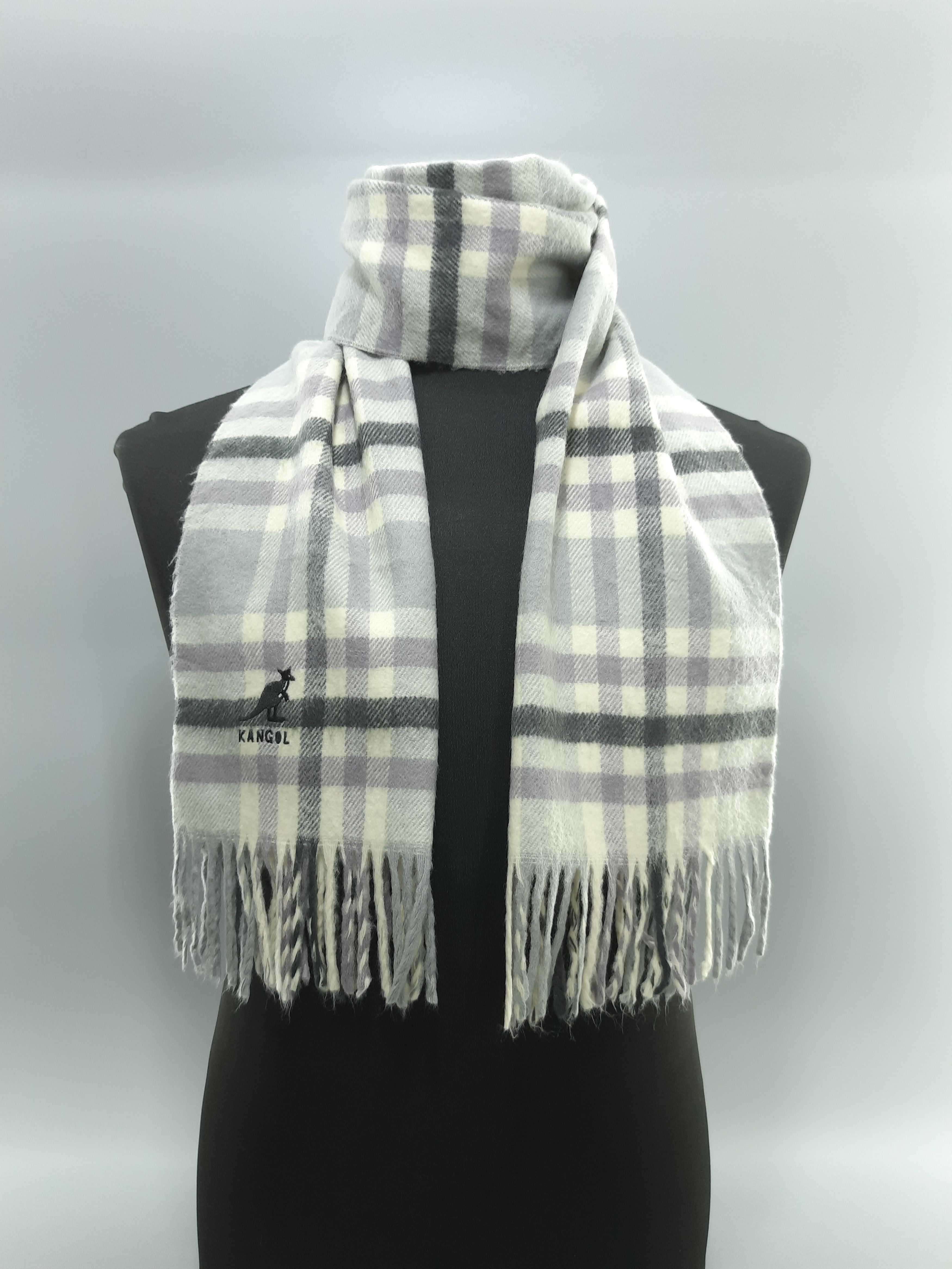 Kangol Tartan Pattern Scarf / Muffler / Wool - MFA177
