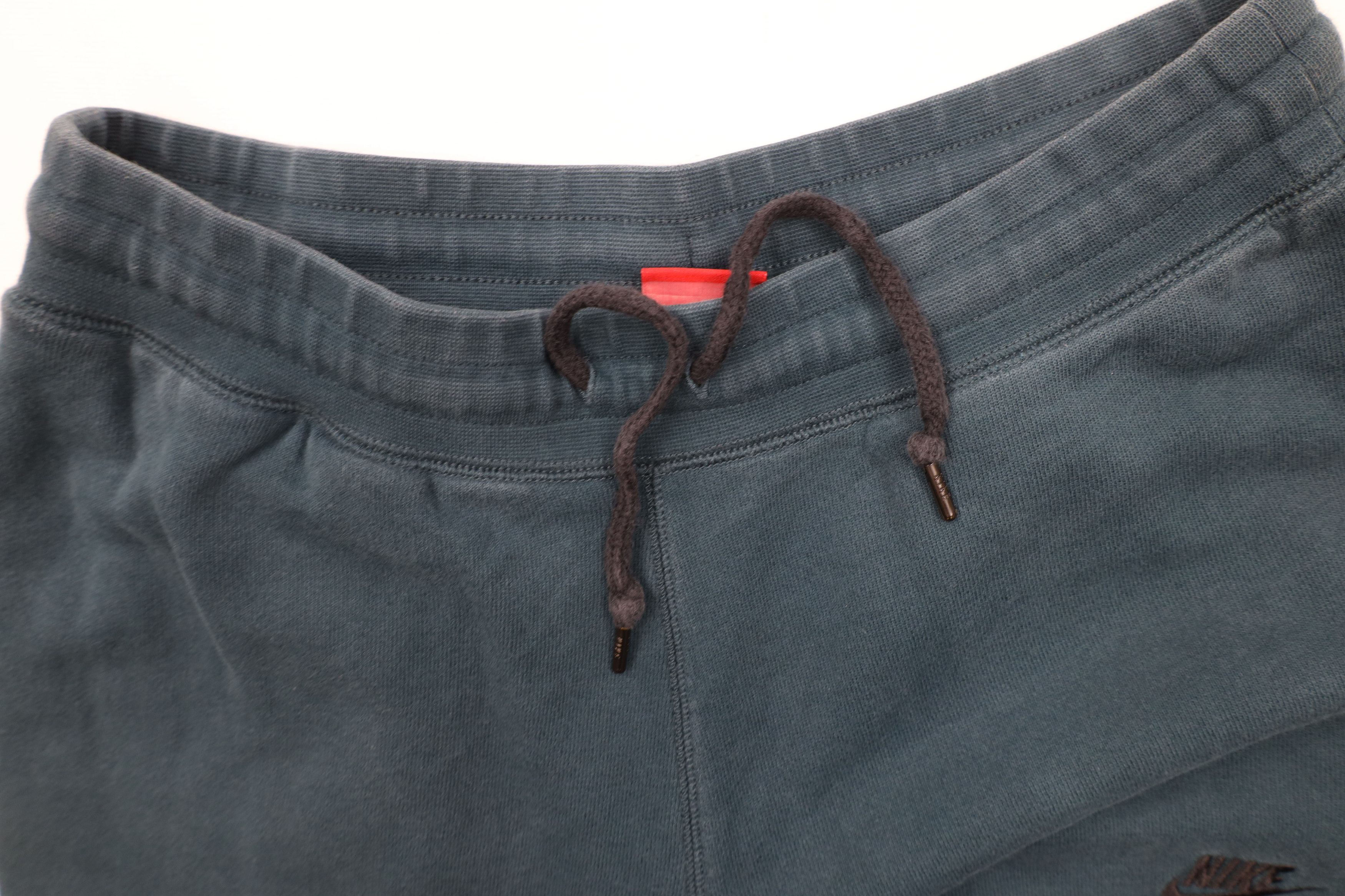 Nike × Vintage Vintage Nike Swoosh Cotton Ribbed Knit Wide Sweatpants Teal Size US 34 / EU 50 - 8 Thumbnail