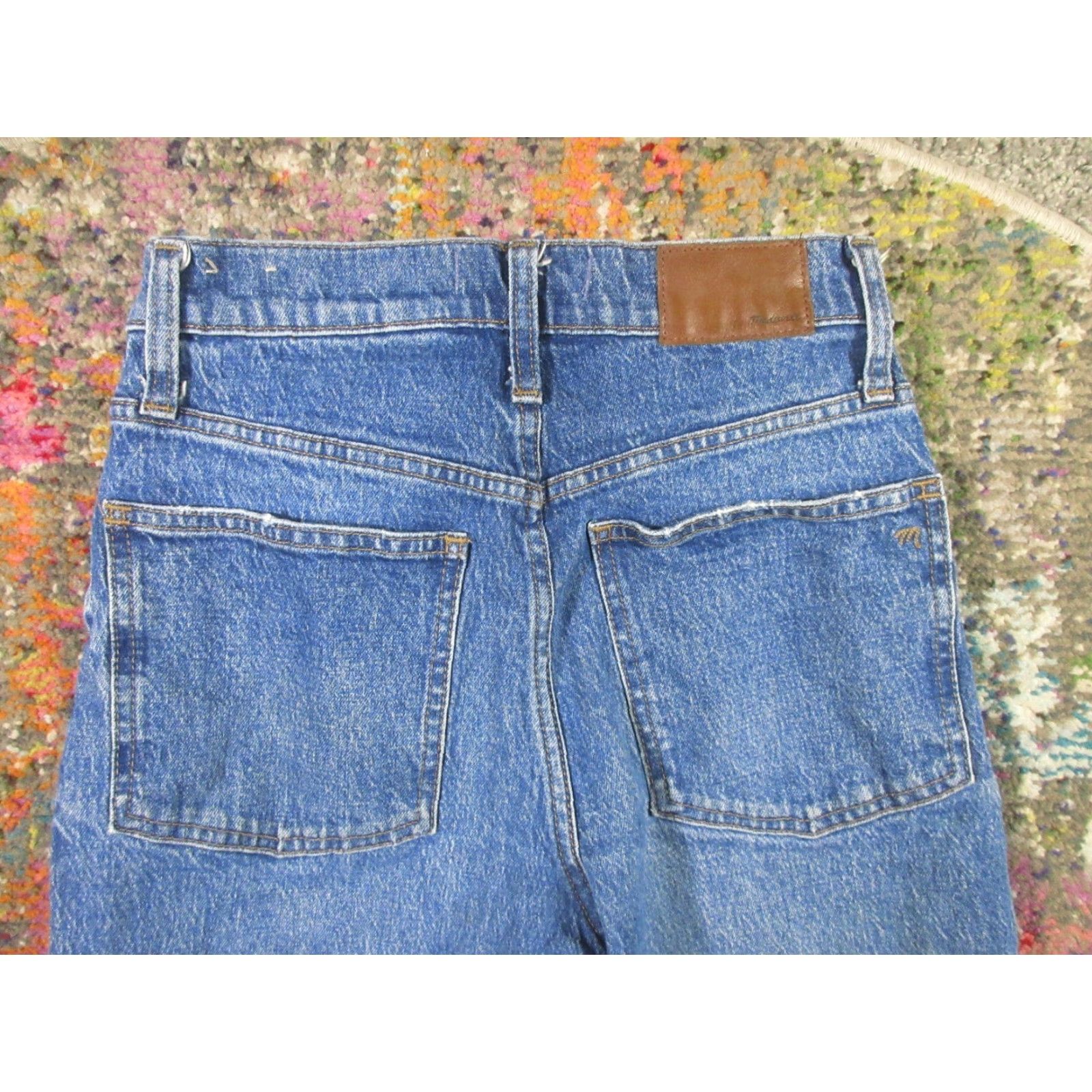 Madewell Madewell Jeans Womens 24 Balloon High Rise Paperbag 26 Inseam Denim Blue 90s Solid Medium Wash Jeans Womens Size 42" / US 20 - 4 Thumbnail