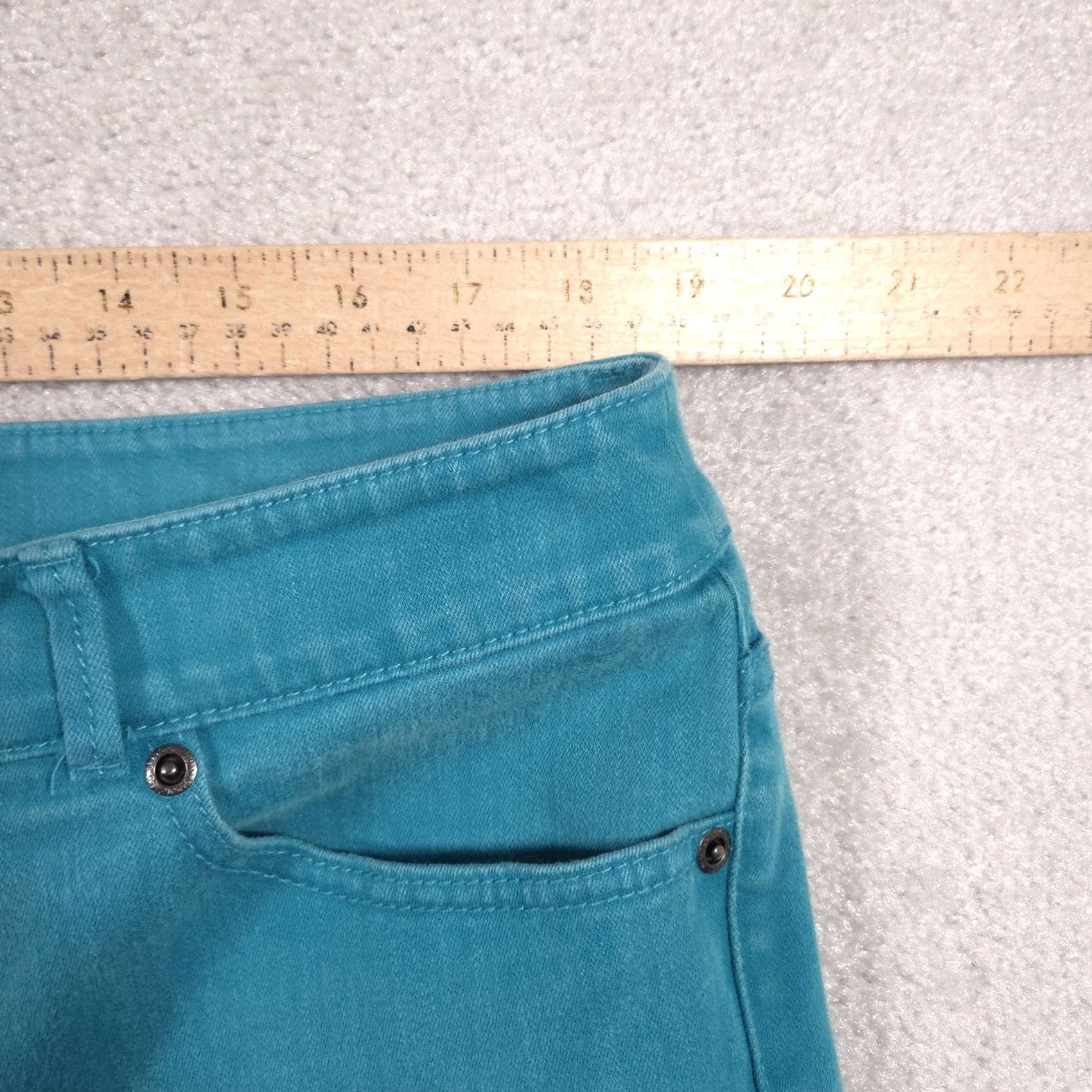 Vintage Chicos So Slimming Jeans Womens 3 Blue Teal Mid Rise Skinny Ankle Zip Stretch Jeans Size 26" / US 2 / IT 38 - 7 Thumbnail