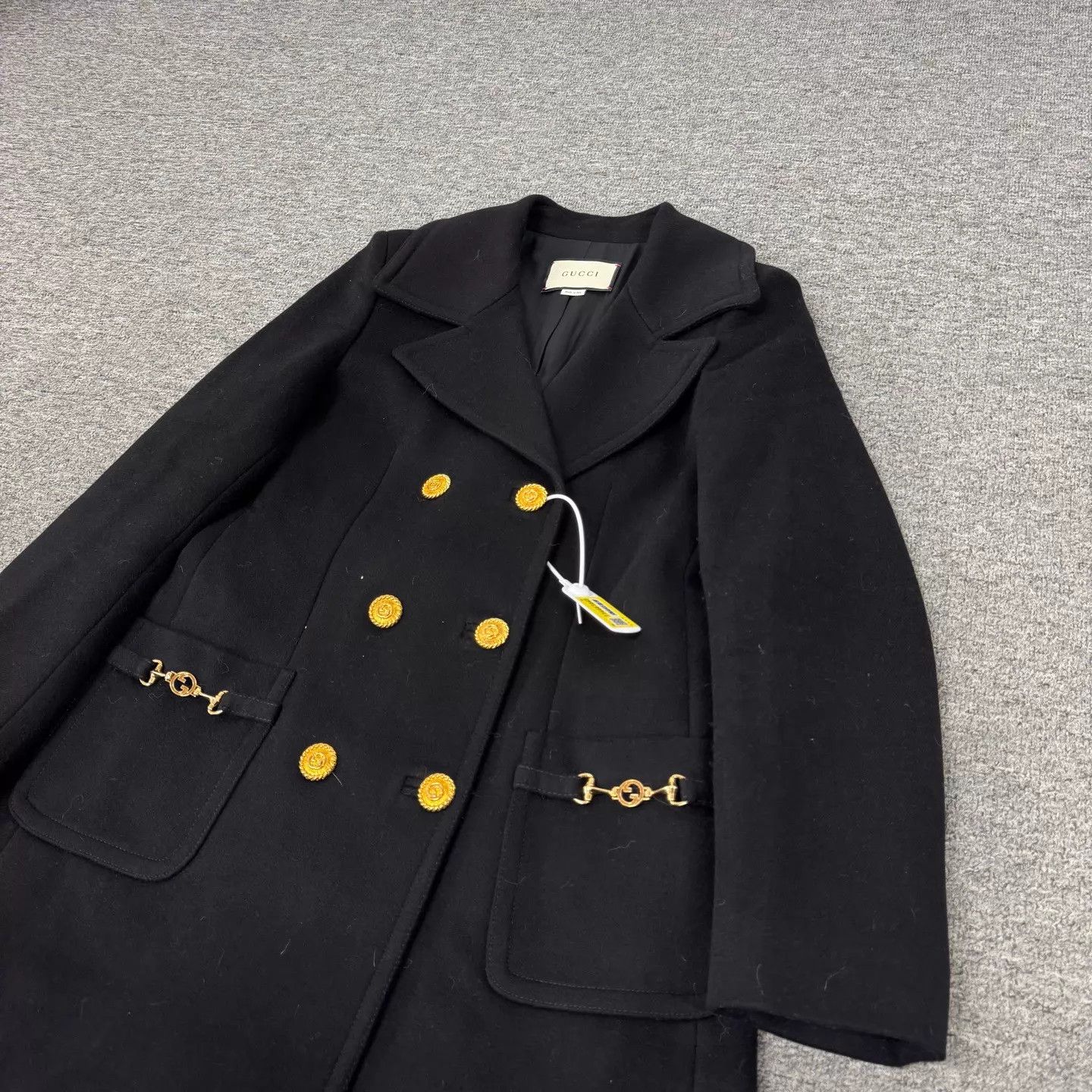 Gucci Gucci Black Horsebit Double Gold Button Coat Size XS / US 0-2 / IT 36-38 - 3 Thumbnail