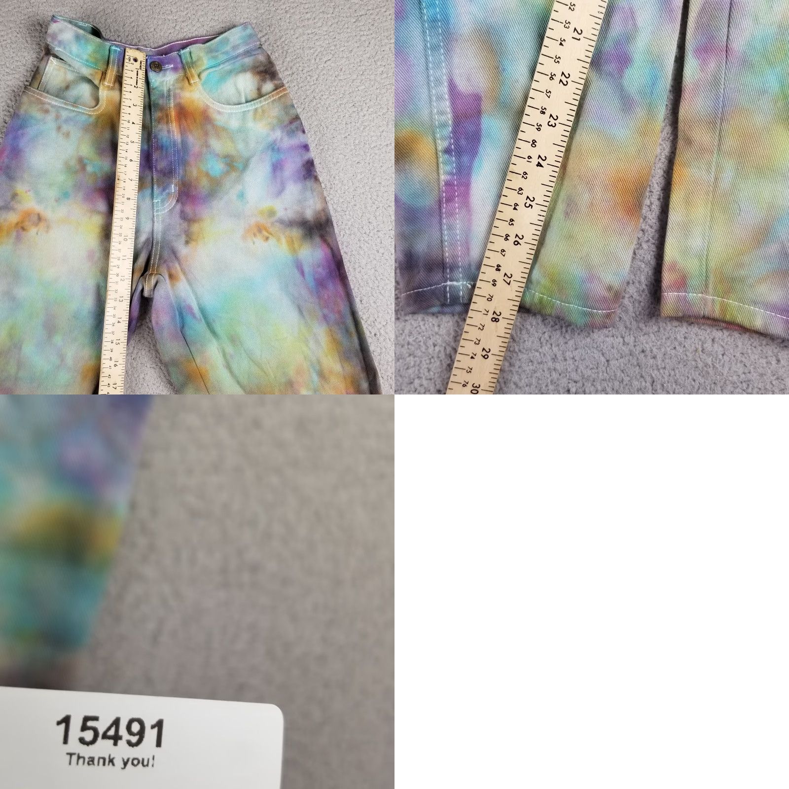 Bill Blass VINTAGE Bill Blass Tie Dye Jeans Unisex Adults High Rise Size 25X28 Festival Rave Blue Purple Pink Denim Size US 26 / EU 42 - 8 Thumbnail