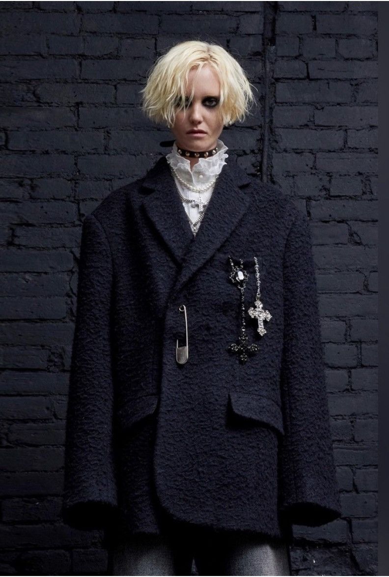 image of R13 Oversized Pin Blazer. Medium in Black, Women's
