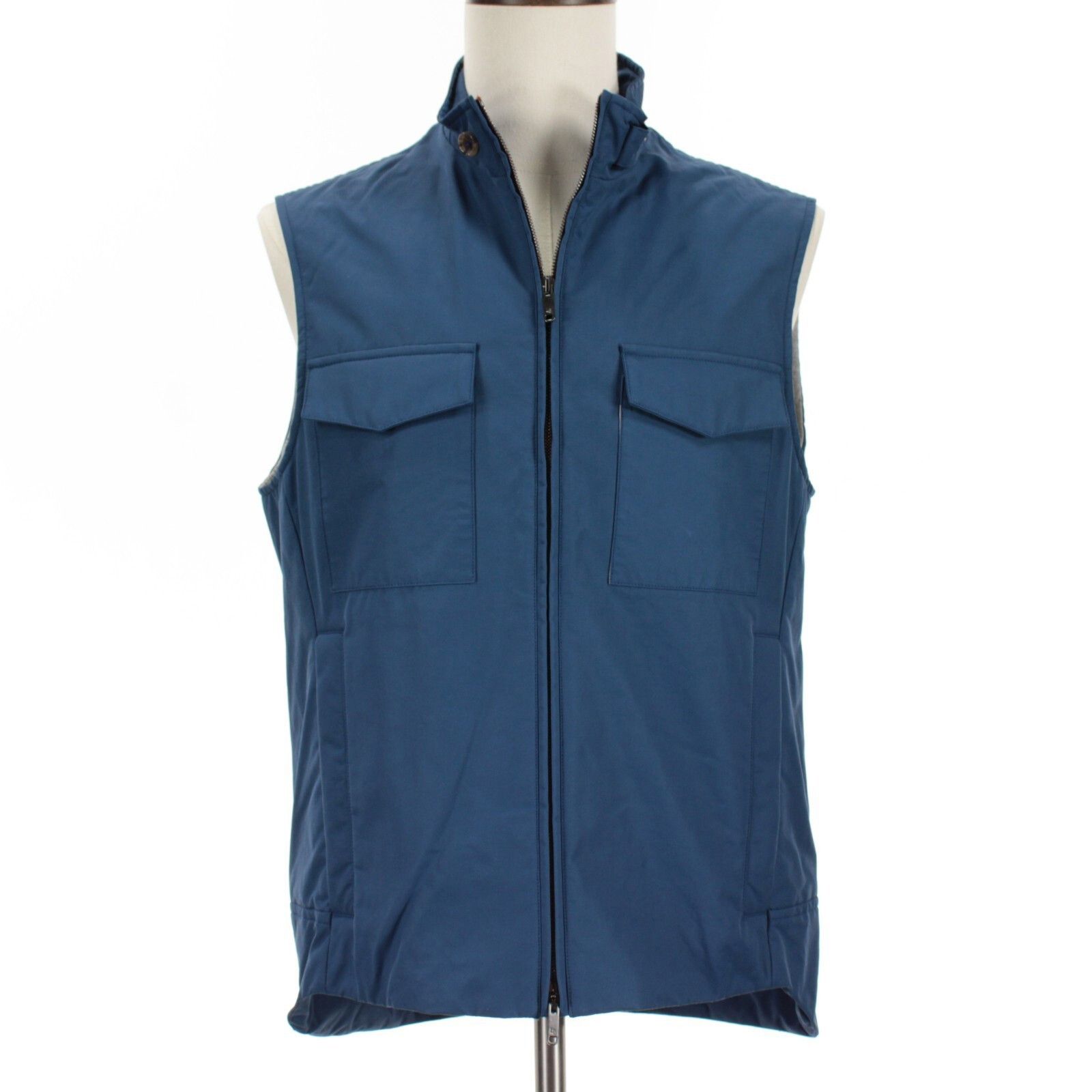 Luciano Barbera Luciano Barbera Vest Size M US In Blue Cotton Blend Size US M / EU 48-50 / 2 - 1 Thumbnail