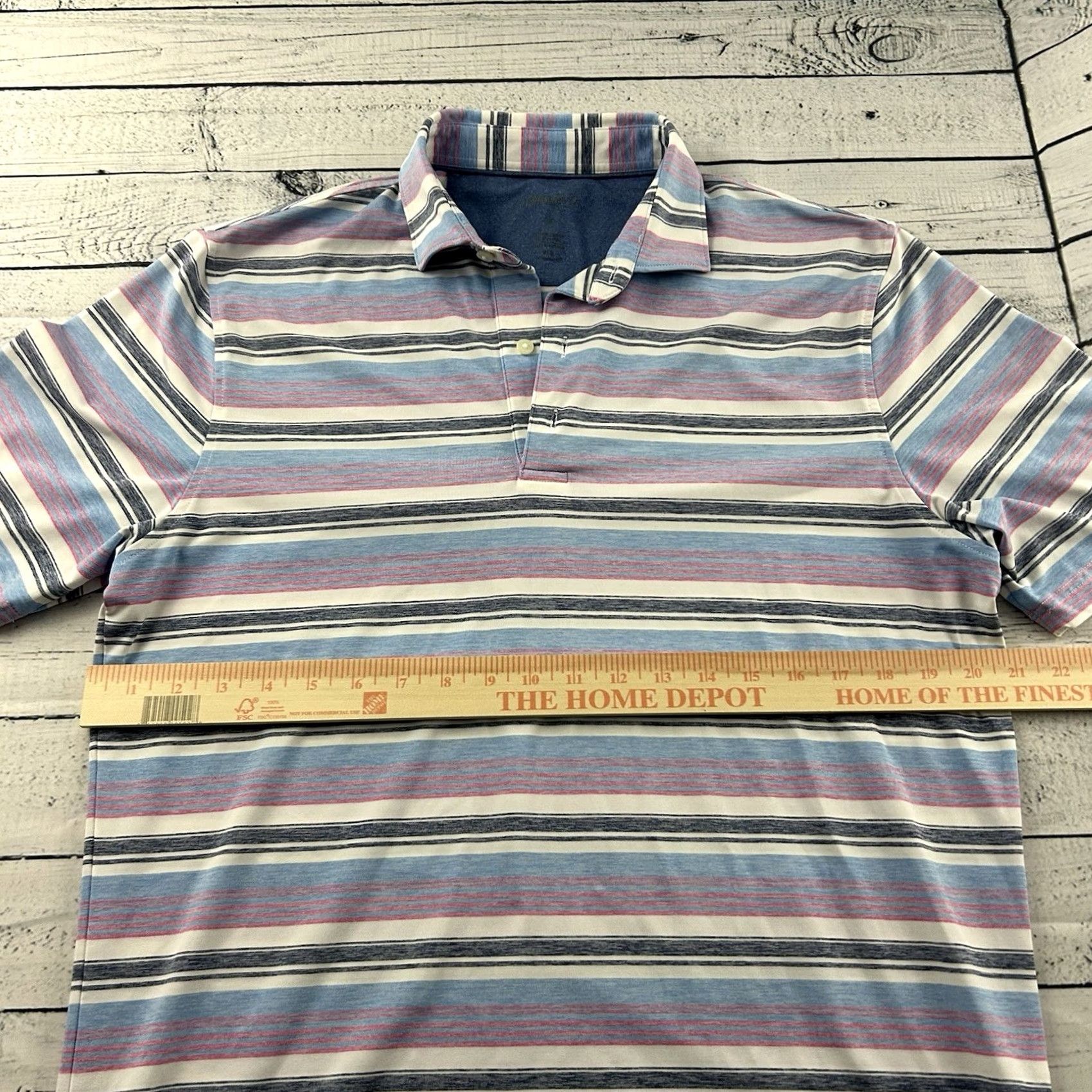 johnnie-O johnnie-O Short Sleeve Striped Golf Polo Shirt Men M Blue Pink Size US M / EU 48-50 / 2 - 4 Thumbnail