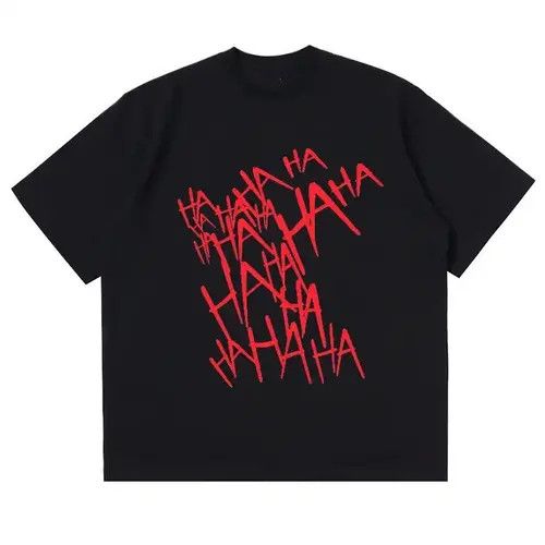 image of Designer Y2K Hip-Hop T-Shirt Graphic Print Harajuku Style Tops in Black, Men's (Size Large)