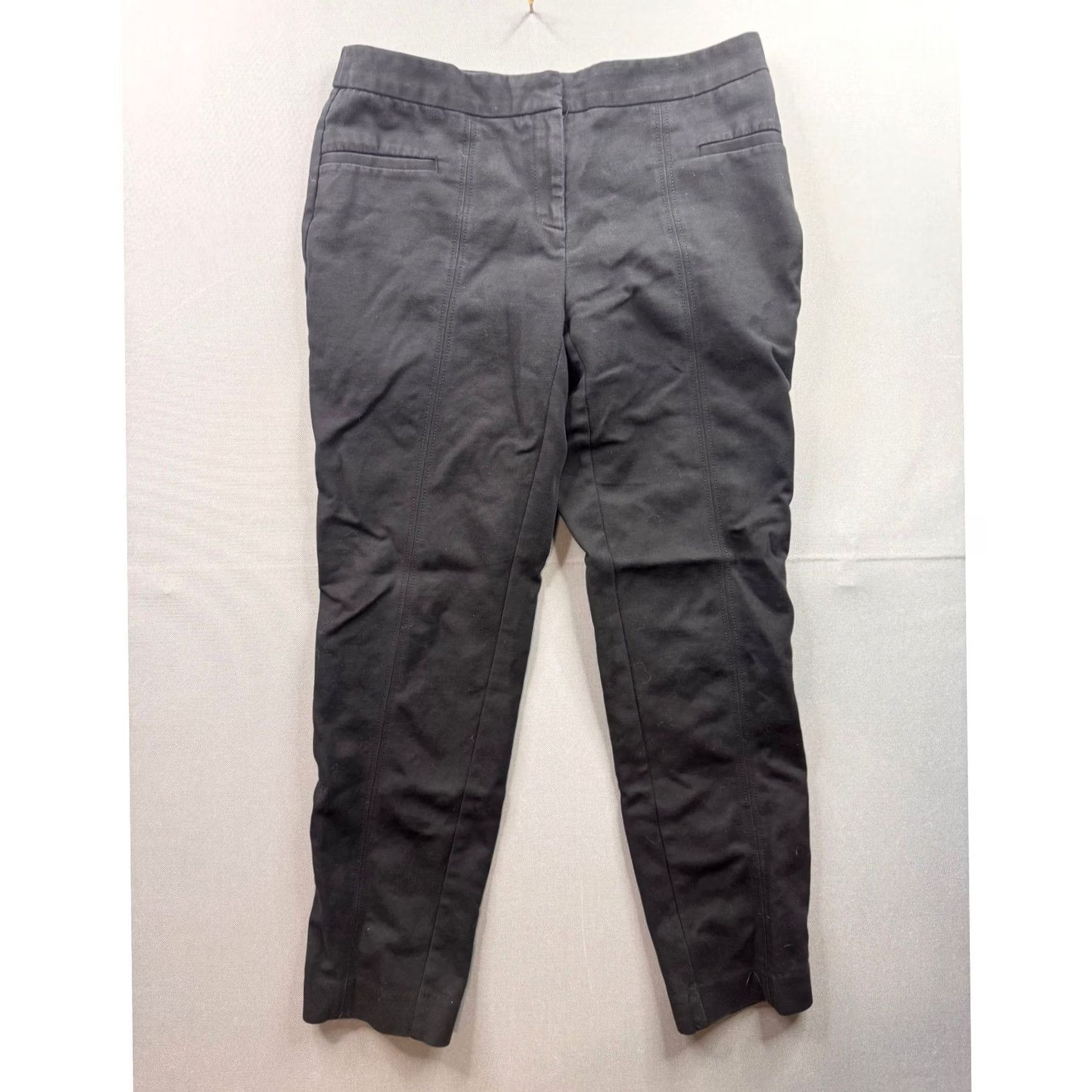 Anne Klein Anne Klein Black Front Seam Slim Leg Trousers Womens Size 4 Business Casual Pants Size 27" / US 4 / IT 40 - 2 Thumbnail