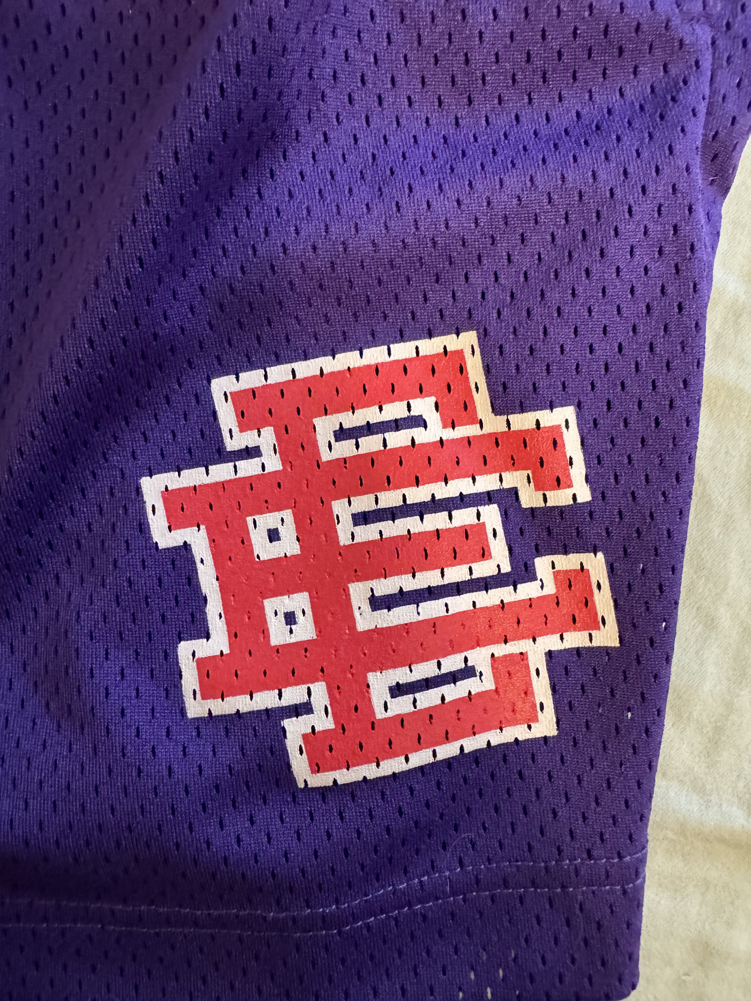 Eric Emanuel EE Mesh Shorts Purple/Red Size US 33 - 2 Thumbnail
