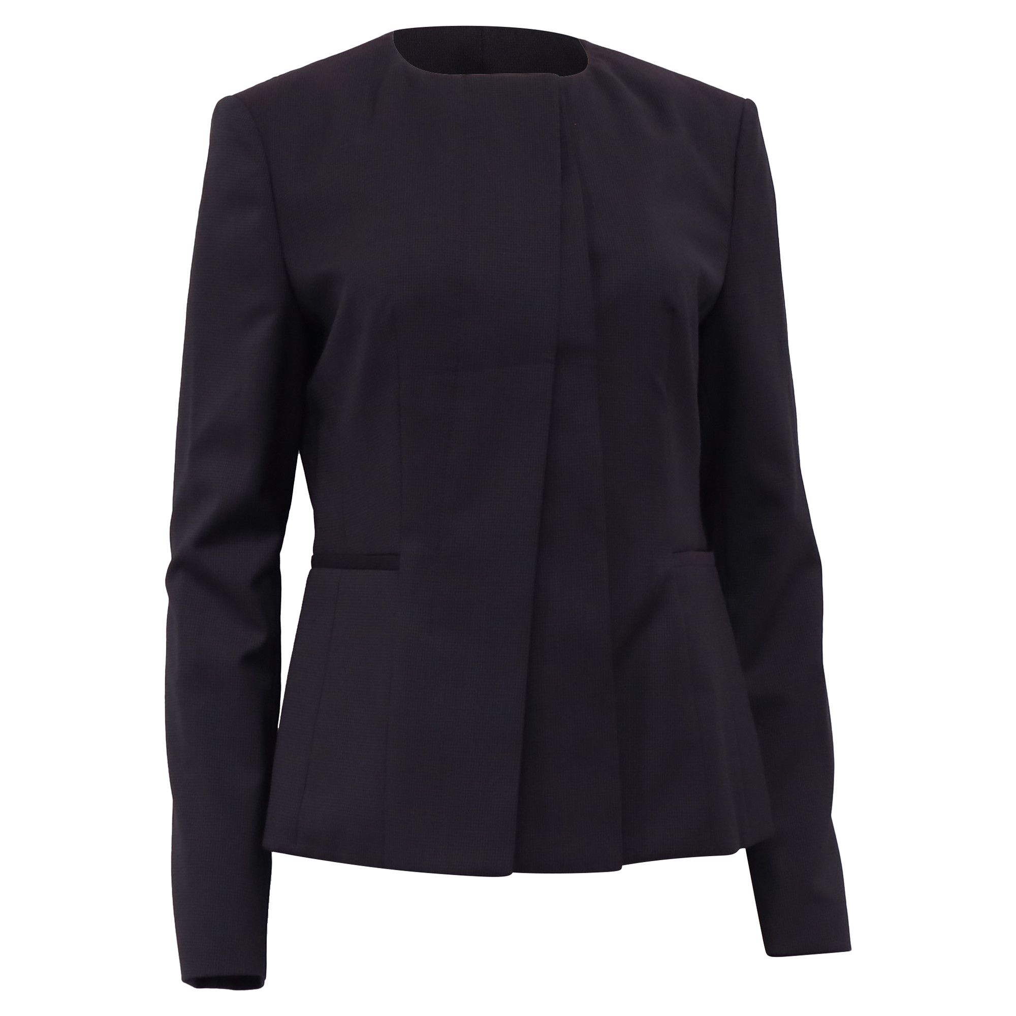 Hugo Boss Hugo Boss Jadela Asymmetrical Blazer in Black Virgin Wool Size XS / US 0-2 / IT 36-38 - 1 Thumbnail