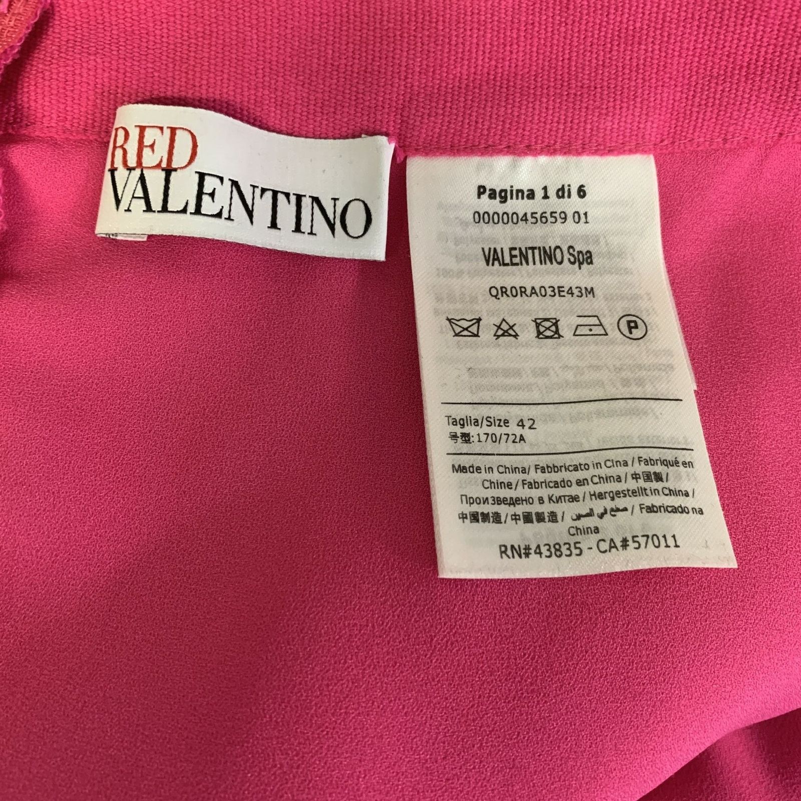 RED Valentino RED VALENTINO Size 6 Pink Polyamide Ruffled A-Line Skirt Size 32" / US 10 / IT 46 - 3 Thumbnail