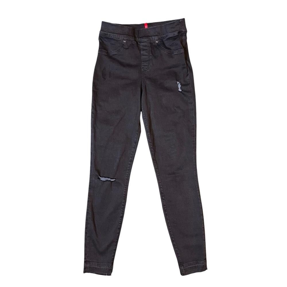 Domenico Spano SPANX Black Distressed Skinny Jeans Size 28" / US 6 / IT 42 - 3 Thumbnail