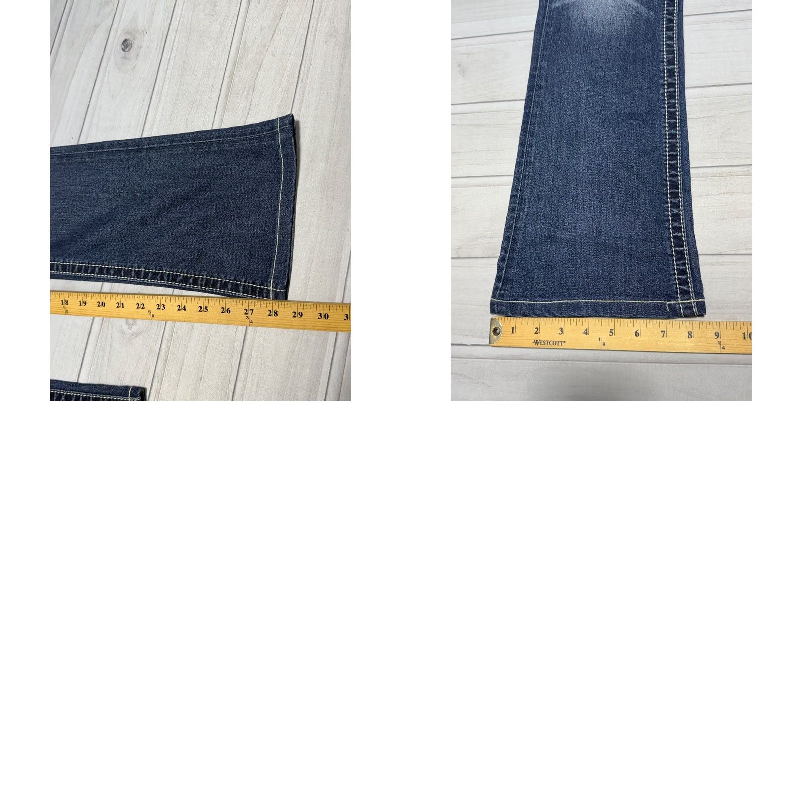 Miss Me Miss Me Jeans 27 Blue Bootcut Studded Bling Thick Stitch Denim Pants JP5534B Jeans Size 27" / US 4 / IT 40 - 8 Thumbnail