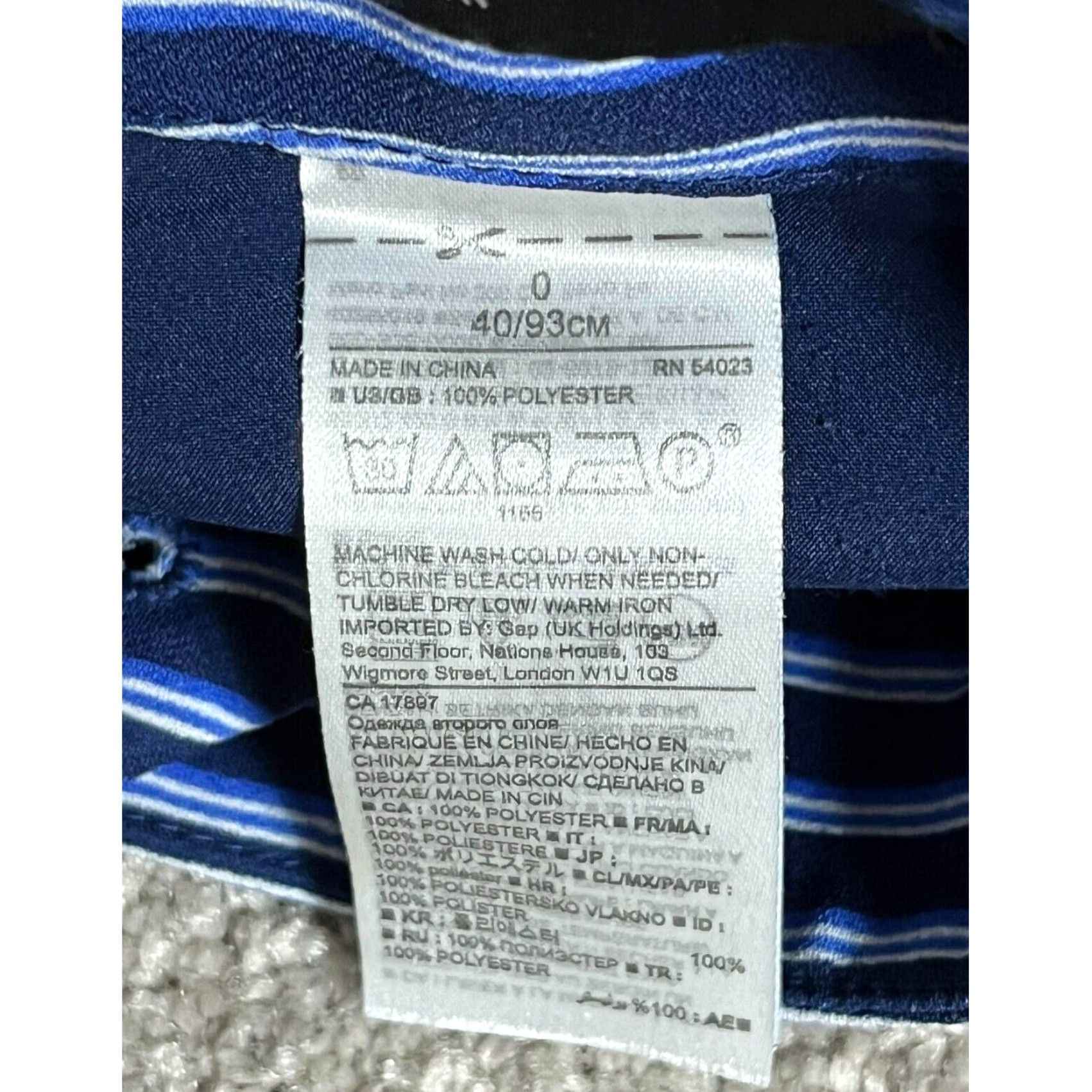 Banana Republic Banana Republic Dress Pants Sz 0 Blue Striped Flat Front Tapered Twill Polyester Business Workwear Women Size 25" / US 0 / IT 36 - 8 Thumbnail