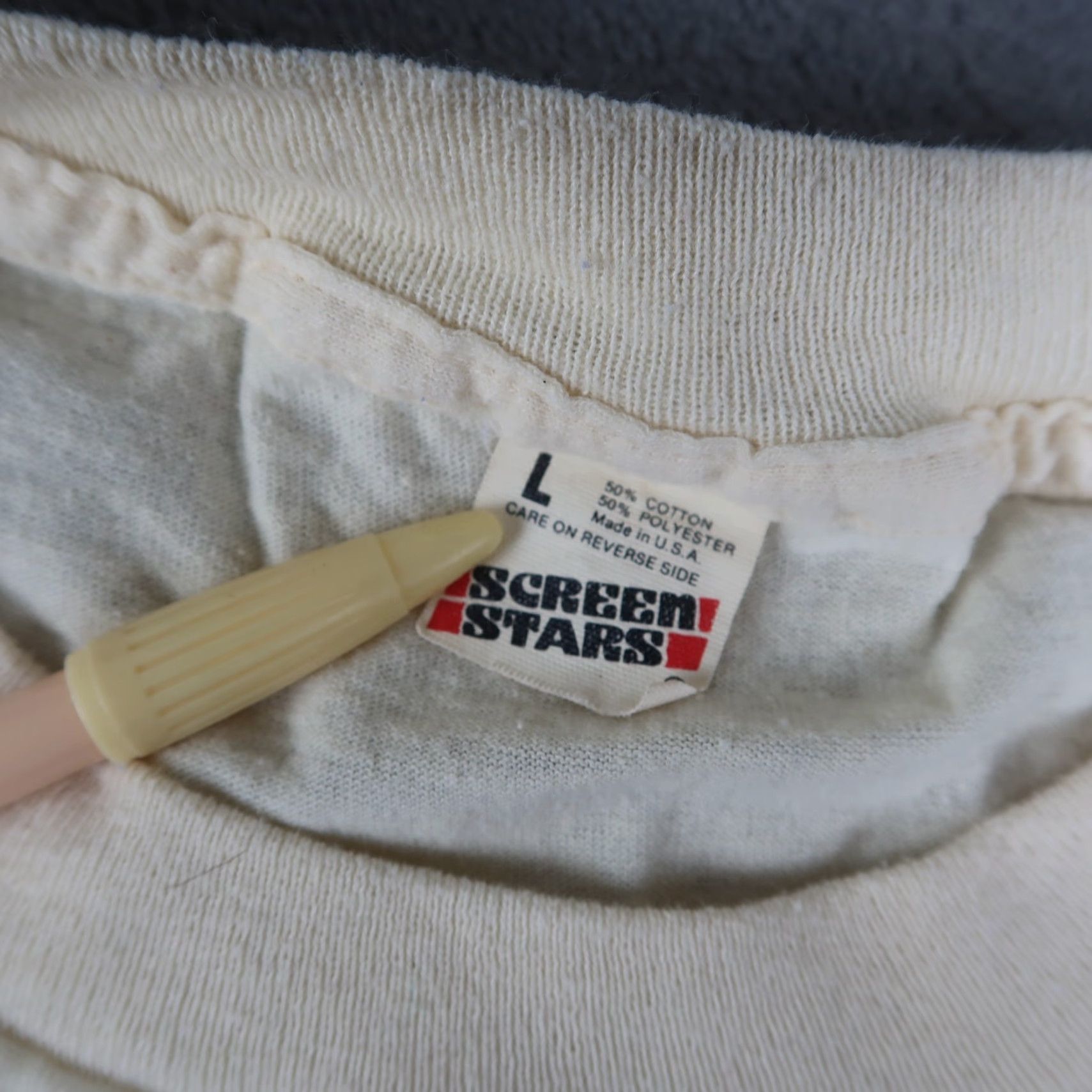 Vintage VINTAGE 80s Get Fit Healthnet L Ivory Single Stitch T Shirt USA Cotton Blend Size US L / EU 52-54 / 3 - 5 Thumbnail