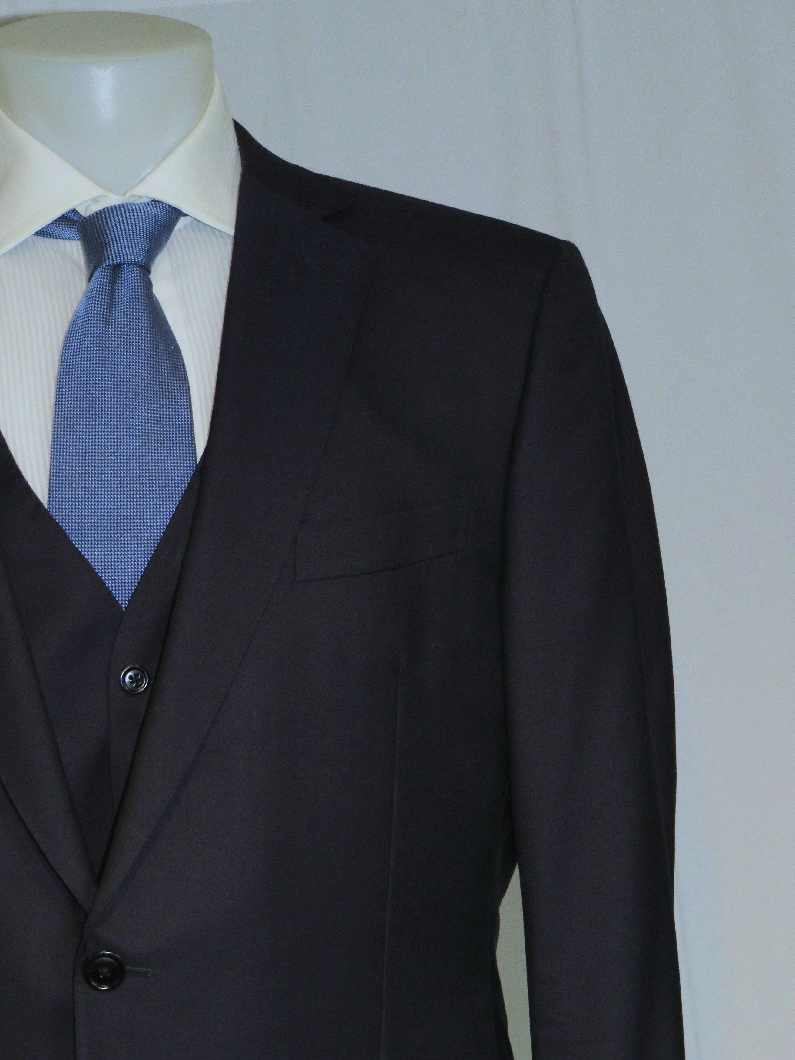Ermenegildo Zegna Su Misura Exclusive 15milmil15 Navy Three Piece Suit 46L Size 46L - 6 Thumbnail
