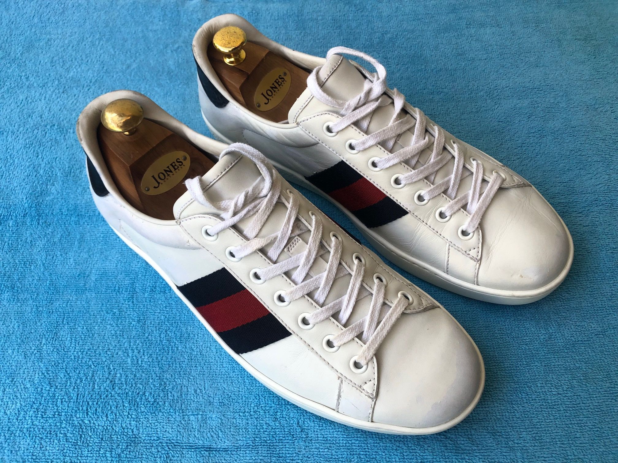 Gucci Gucci 386750 white leather mens trainers sneakers Size US 9 / EU 42 - 3 Thumbnail