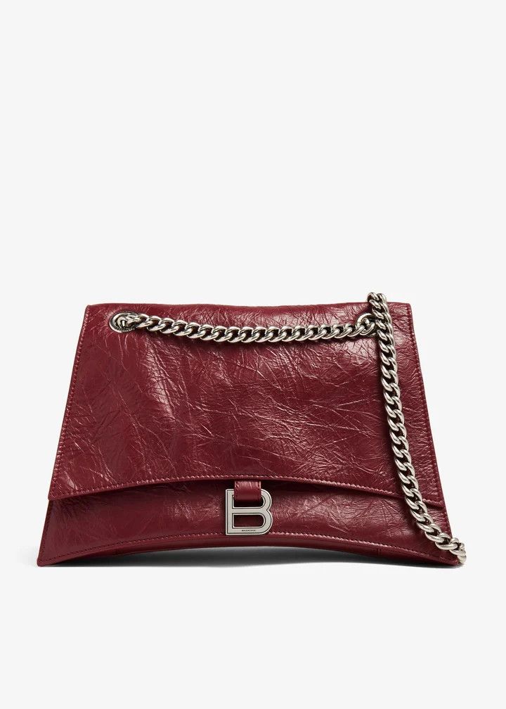 Balenciaga o1la1rc1a1225 Size: OS / Crush Medium Chain Bag in Burgundy Size ONE SIZE - 1 Thumbnail