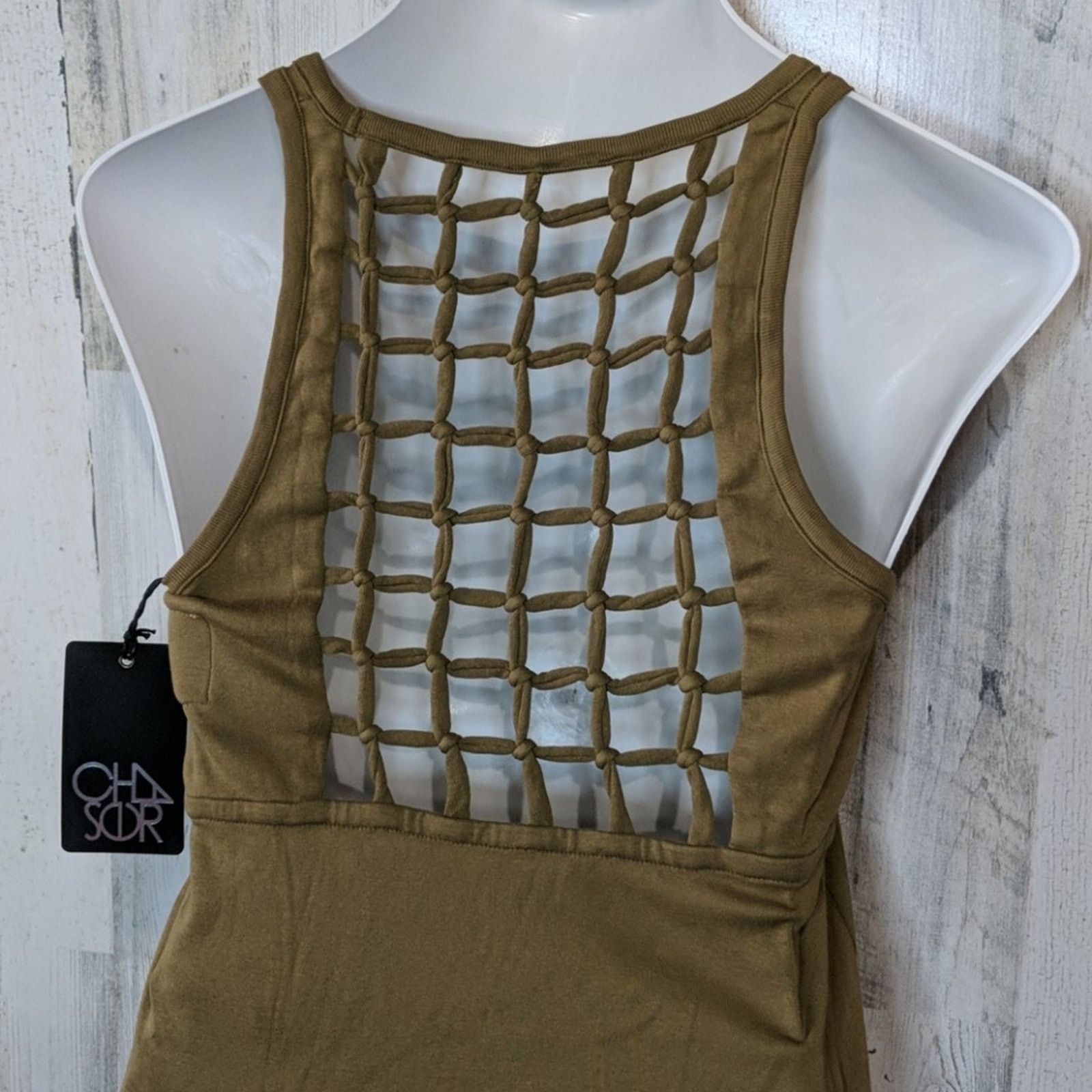 Chaser Brand CHASER Olive Green Lattice Open Back Tank Medium Size M / US 6-8 / IT 42-44 - 8 Thumbnail