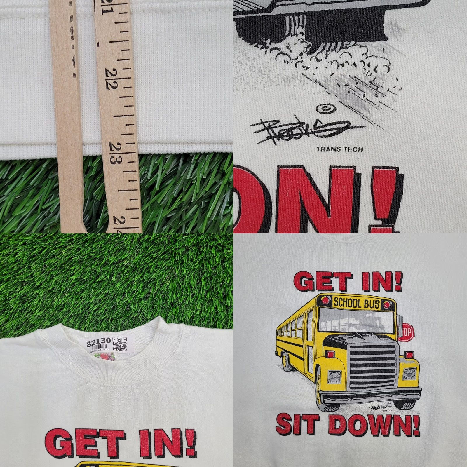 Fruit Of The Loom VINTAGE Funny School Bus Sweatshirt Womens L/XL Baggy Shirt Size L / US 10 / IT 46 - 9 Thumbnail