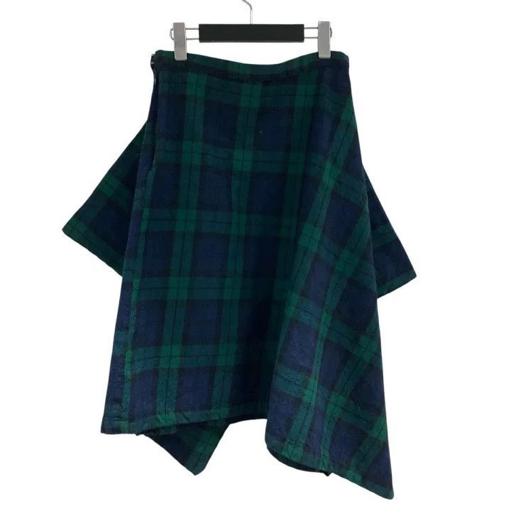 Comme des Garcons Comme Des Garcons Green retro plaid deformation overskirt Size 23" - 2 Thumbnail